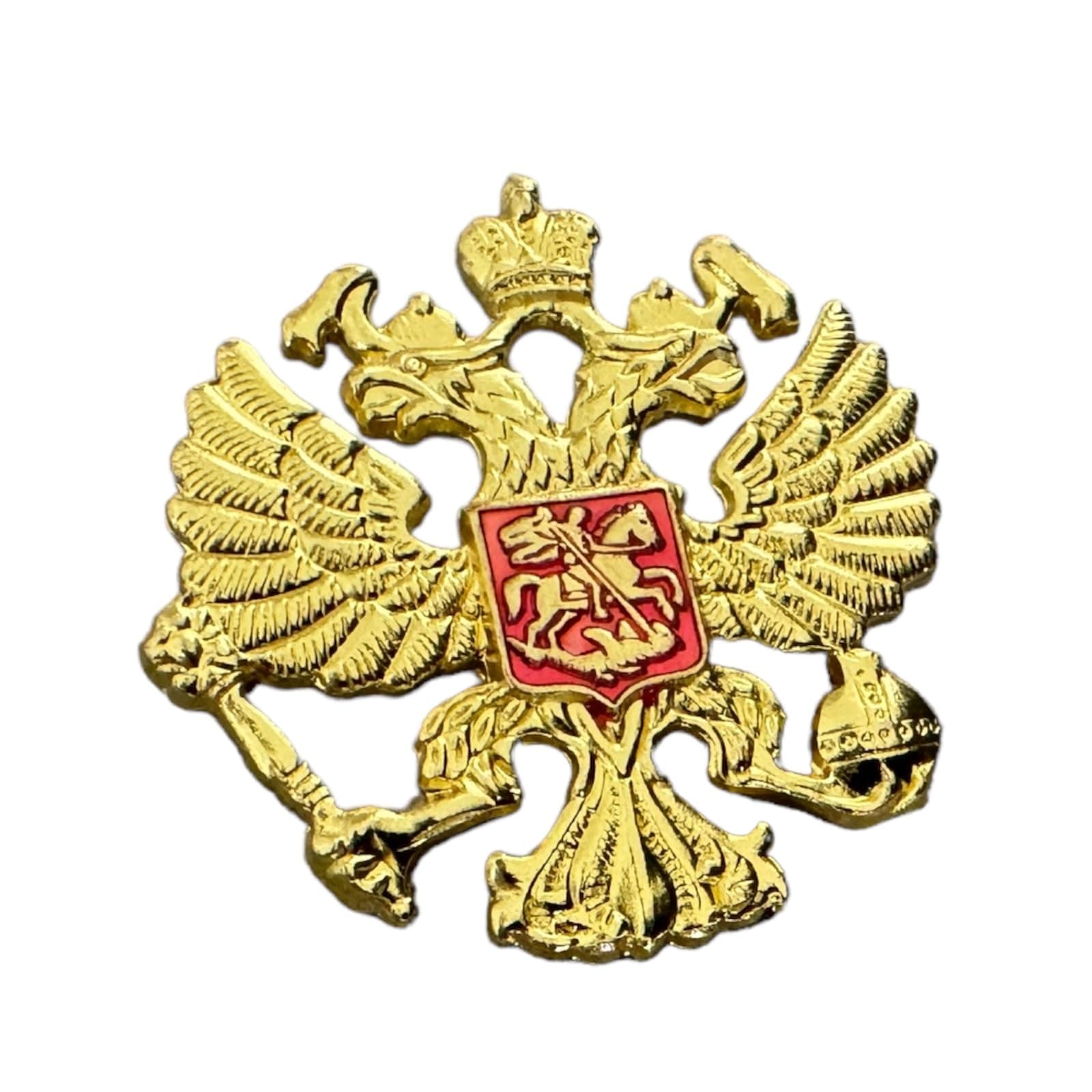 GanwearRussian Imperial Eagle Coat of Arms Miniature Light Metal Pin Badge Multicoloured