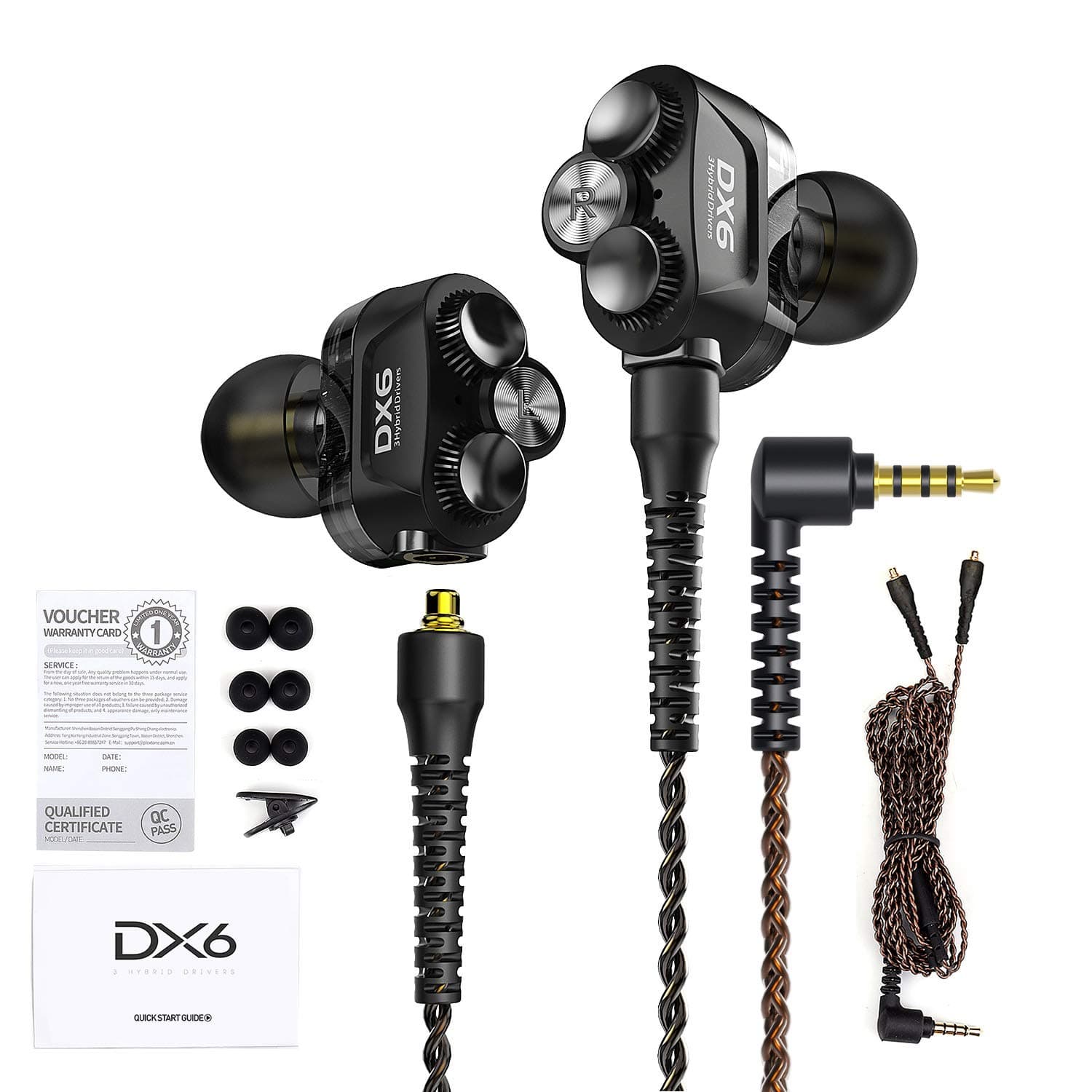 xMOWi Plextone Hybrid Balance Armature with Dynamic in-Ear Headphones HiFi Gaming Earphones for PS4, Xbox One, PC, Nintendo Switch, Phones and Laptop with Mic (Black)