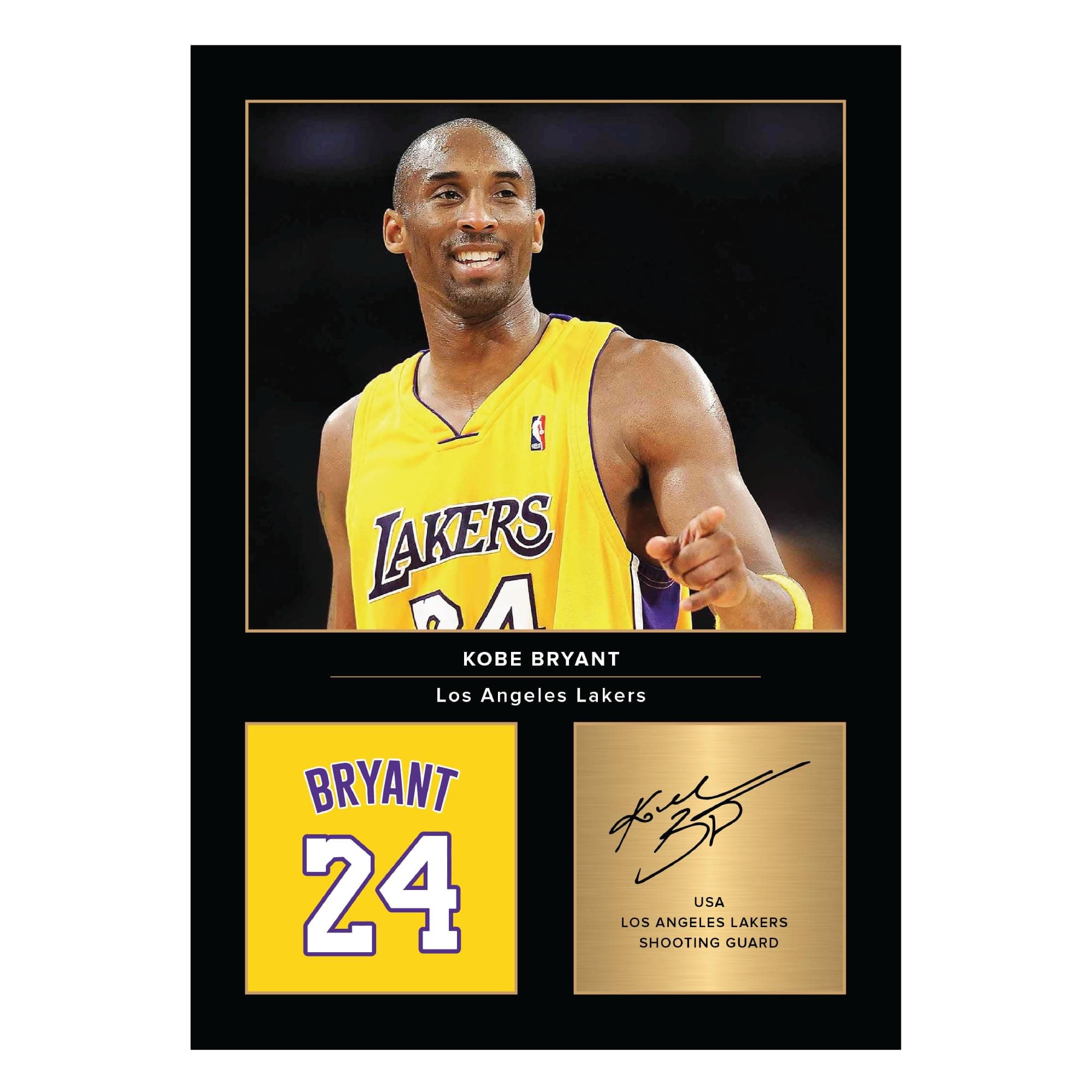 Icons Wall Art Kobe Bryant Signed A4 Printed Photo Picture Display Gift For Basketball Fans Digitally Reproduced Signature Unframed