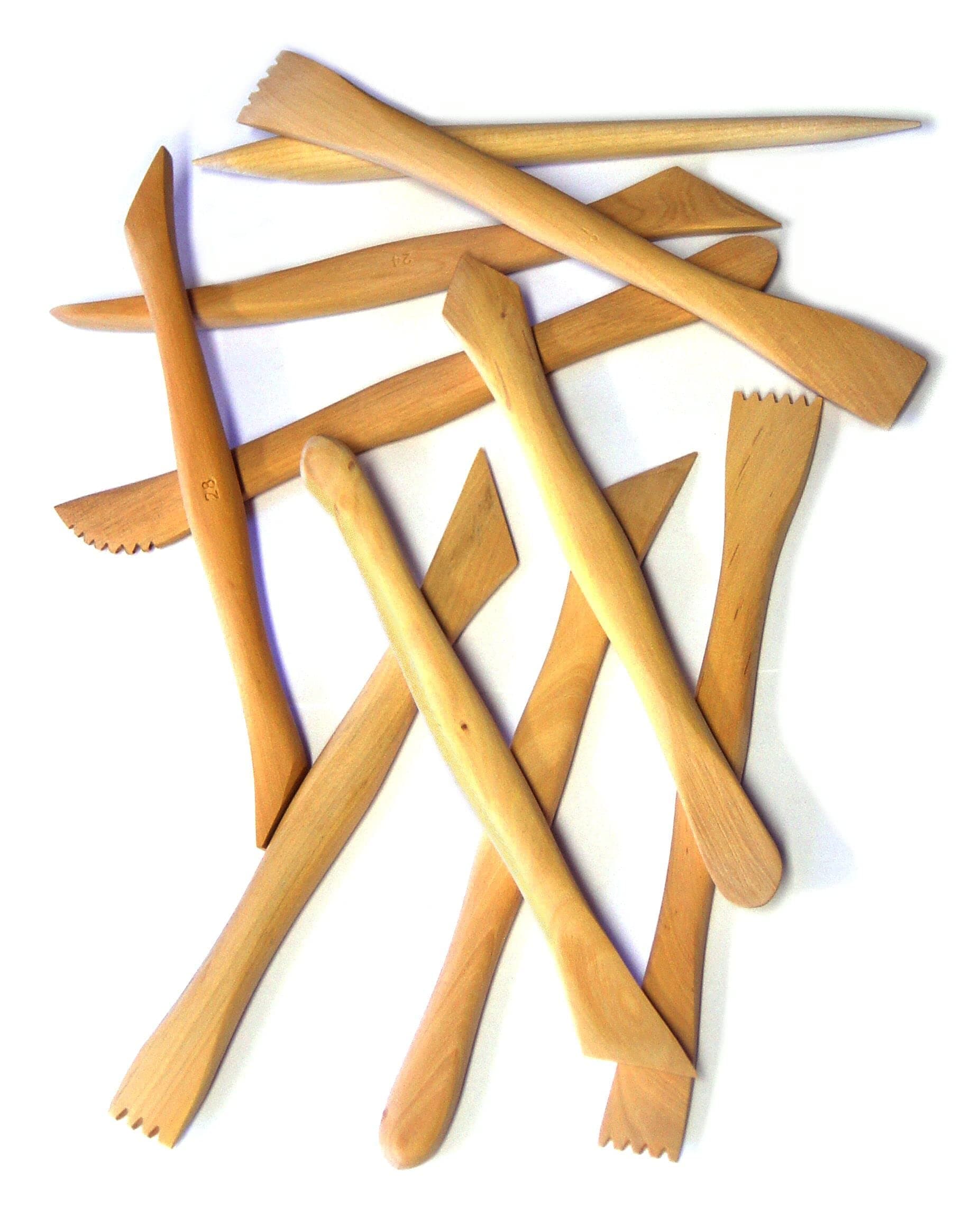 Major Brushes Boxwood Clay Knives Tools - Pack of 10