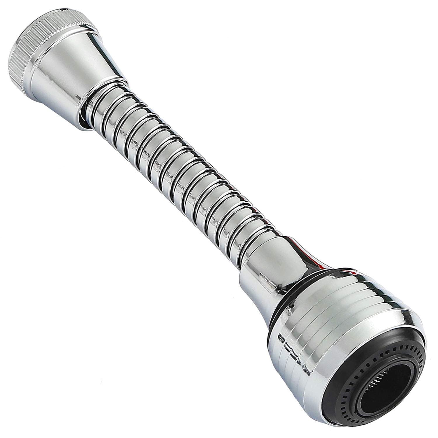 Flexible Faucet Sprayer Attachment 360 ° Kitchen Sink Aerator Extender ABS Polished Chrome for Cold Hot Water (Silver)