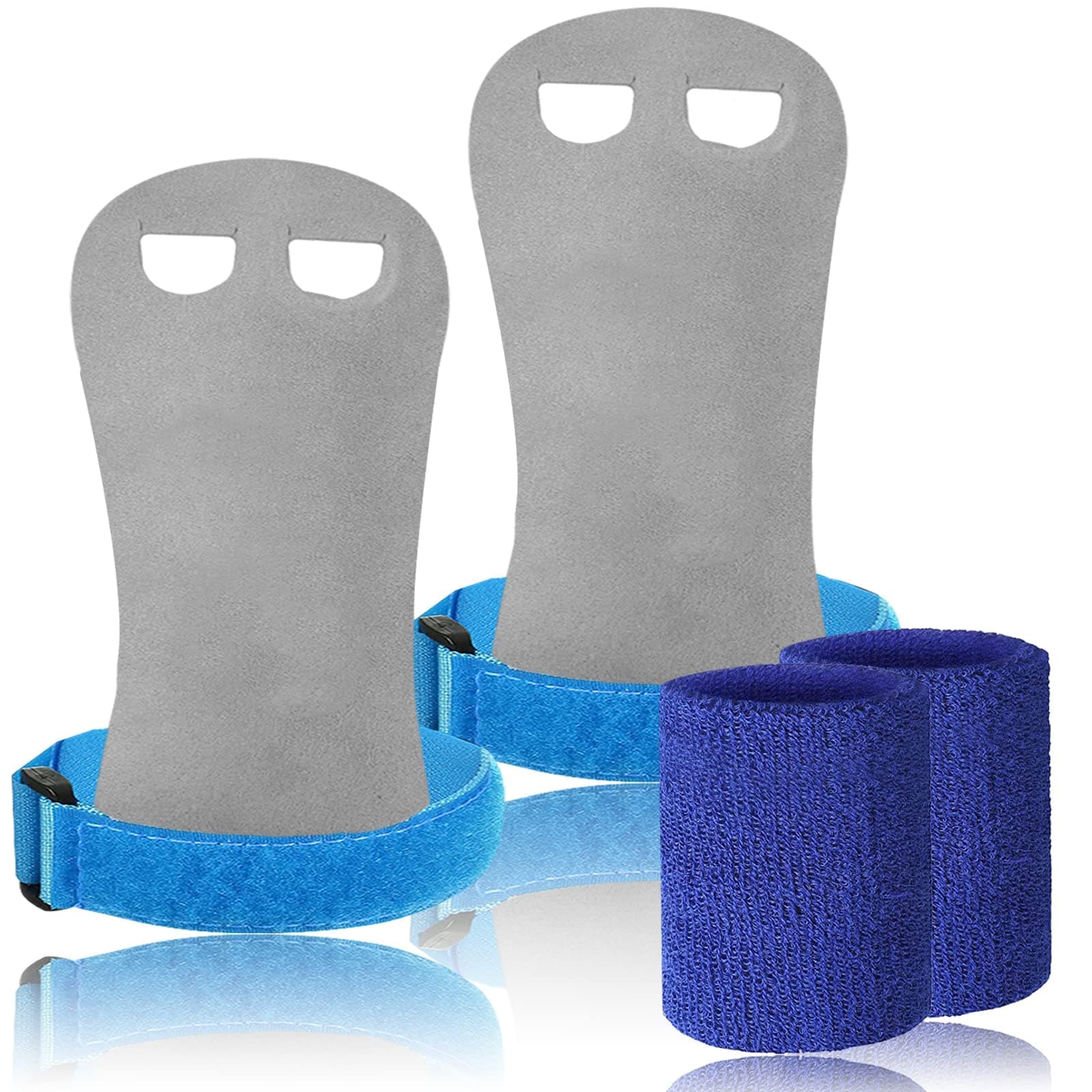 4Pack Gymnastics Grips,Gymnastics Palm Guard,blue Gymnastic Hand Grips Athletic blue Wrist Bands Terry Cloth Sweat Bands Girls and BoyS Sports Accessories for Kids Basketball Tennis Football Baseball