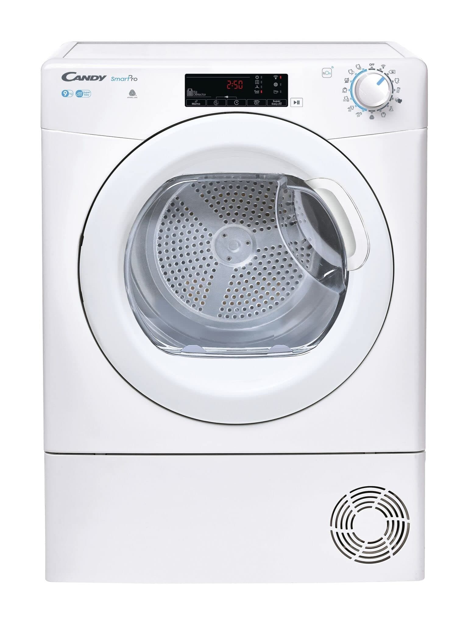 Candy CSOEC9TG 9kg Condenser Dryer, Sensor Dry, WiFi, White/White Door