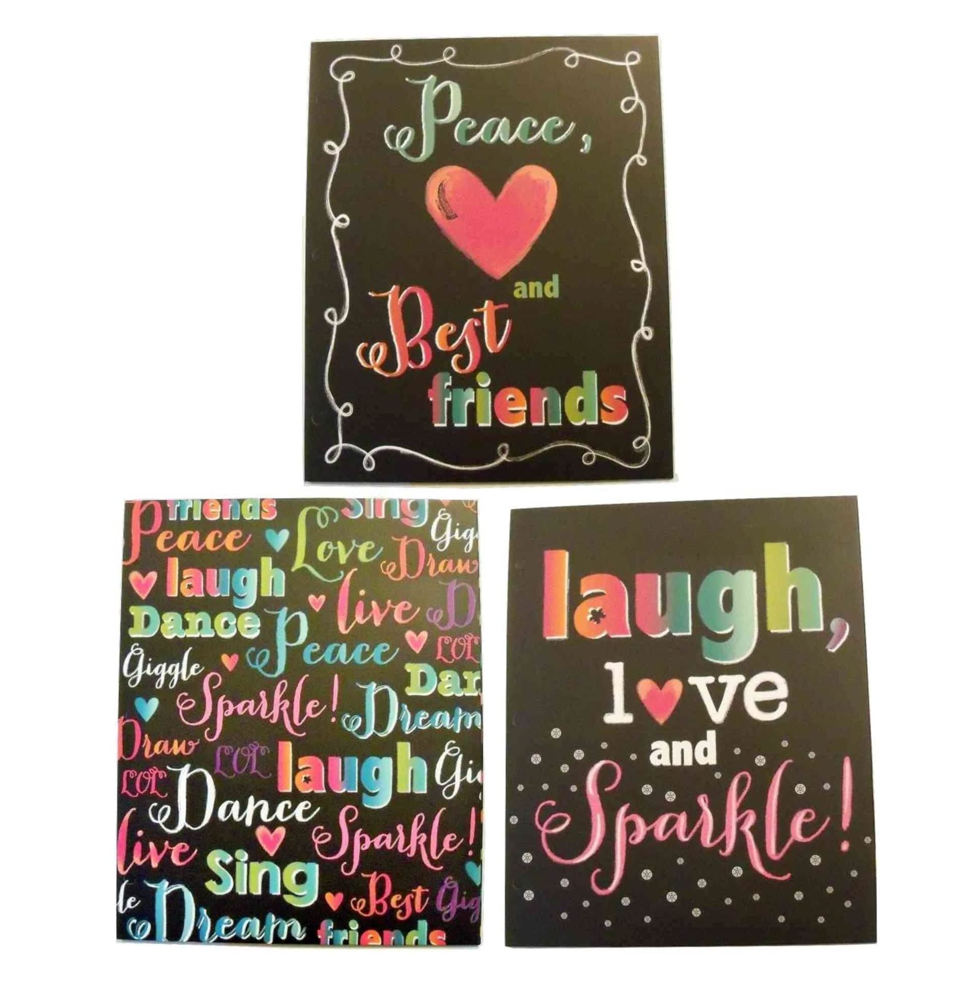 Pink Light Design 3 Folder Set ~ Chalk Talk (Peace and Best Friends, Laugh Love Sparkle, Friendly Chatter)