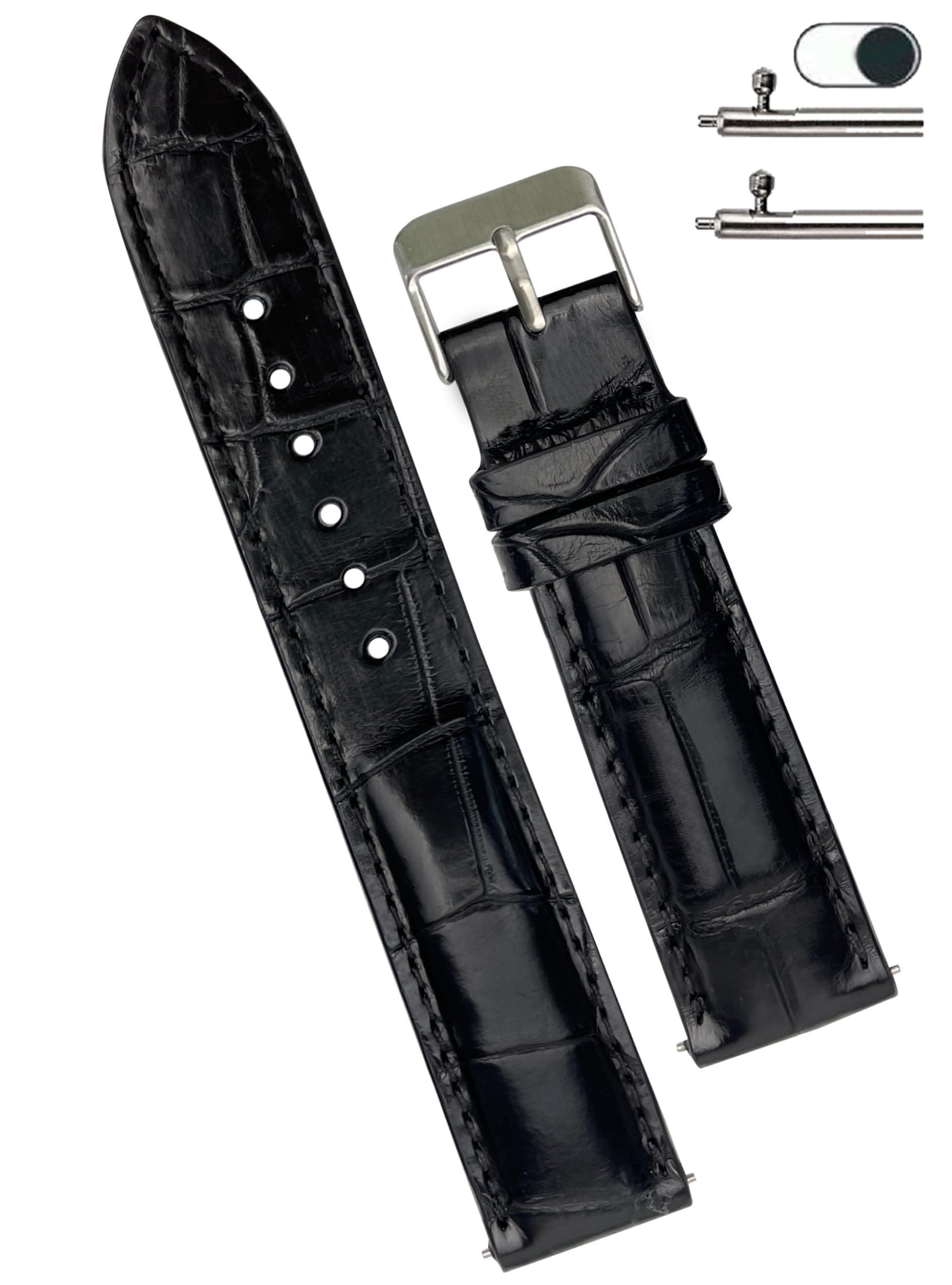 Handmade AIIi-gator Watch Band Men Quick Release Croc Premium Leather Watch Strap Replacement Silver Buckles Bespoke 18mm 19mm 20mm 21mm 22mm 24mm