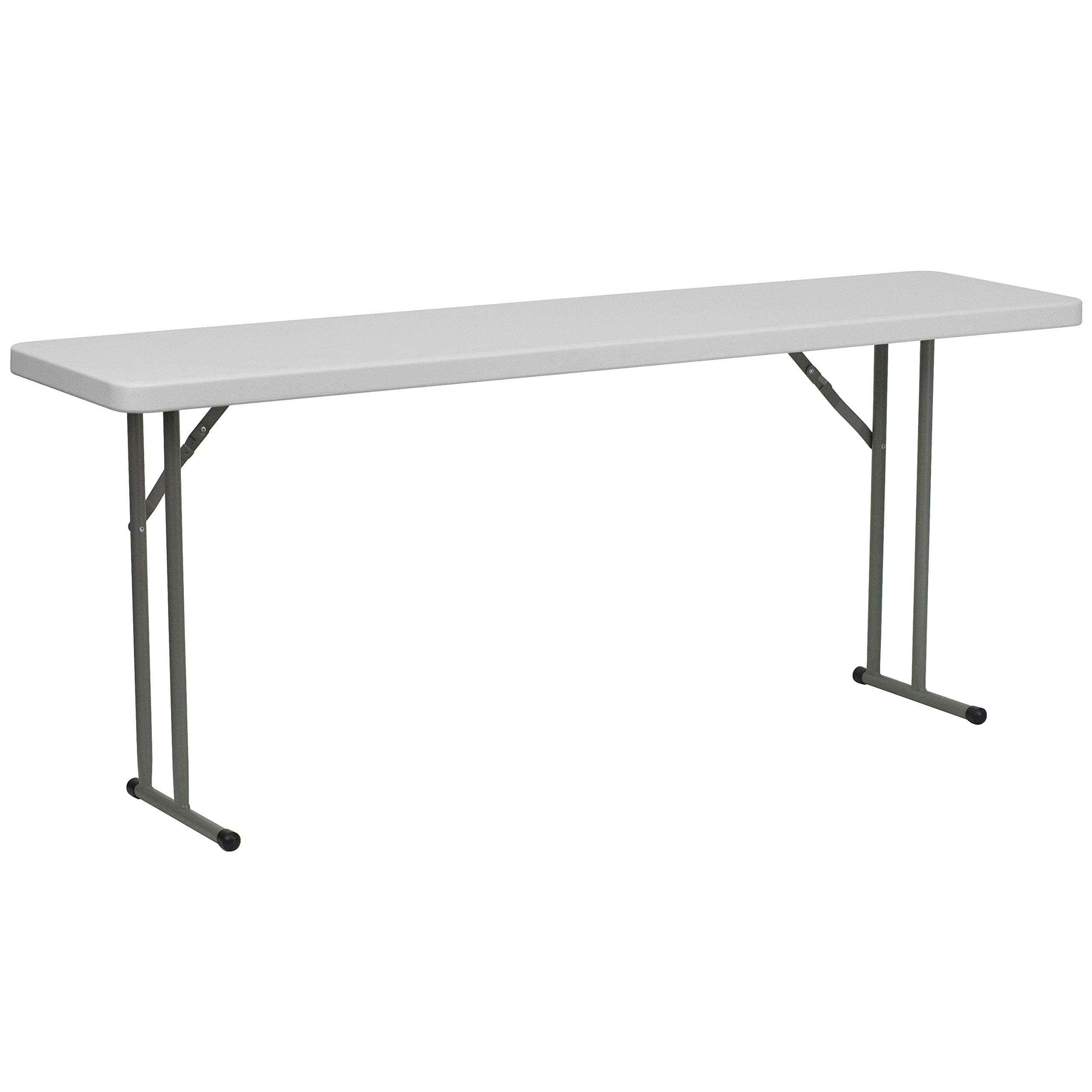 Flash Furniture Elon 6' Plastic Folding Training and Event Table, Rectangular Folding Training Table with 220-lb. Static Weight Capacity, White