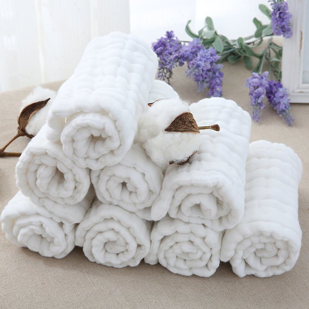 icekon New Reusable Nappy Liners Insert 10 Layers Baby Gauze Diapers 5 Pieces