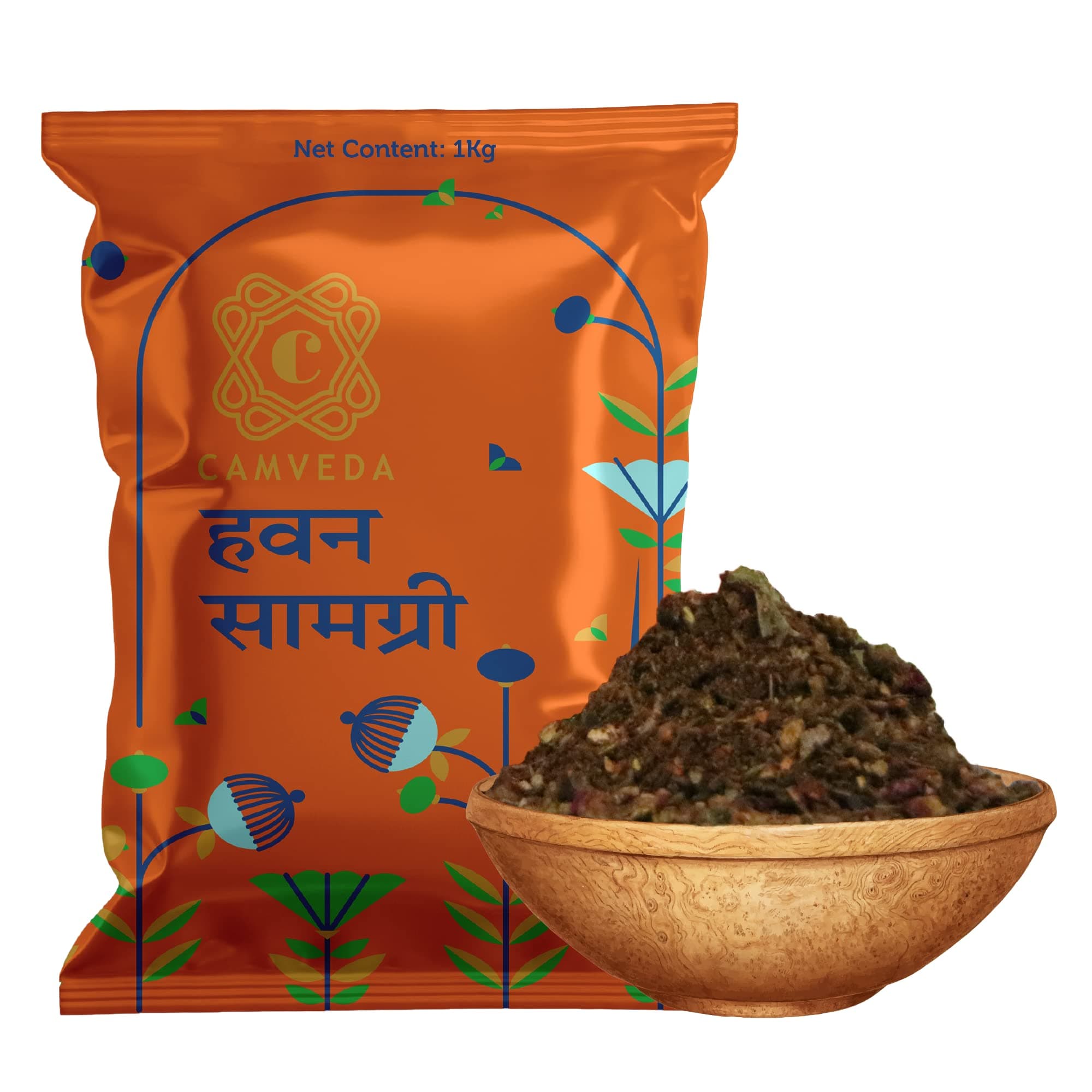 Hawan Samagri 1KG |100% Pure and Natural | Mixture of Various Dried Herbal Roots and Leaves for Vedic Yagya Pujan. Hawan Worship Pooja Samagri