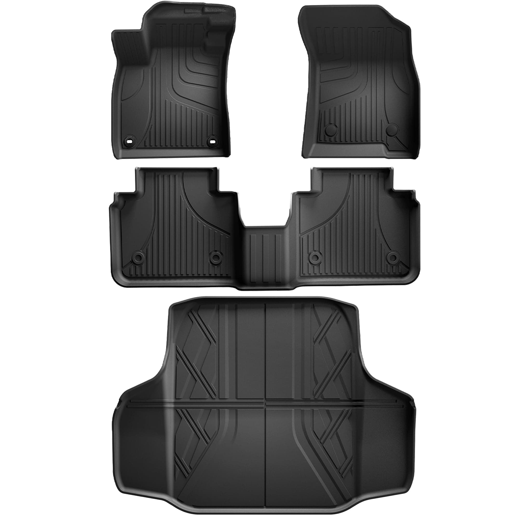 AOMSAZTO All Weather Floor Mats for Honda Accord 2026 2025 2024 2023 (Include Hybrid), TPE Floor Liner & Cargo Mat for Honda Accord Accessories 1st 2nd Row and Cargo Liner Trunk Mat Full Set, Black