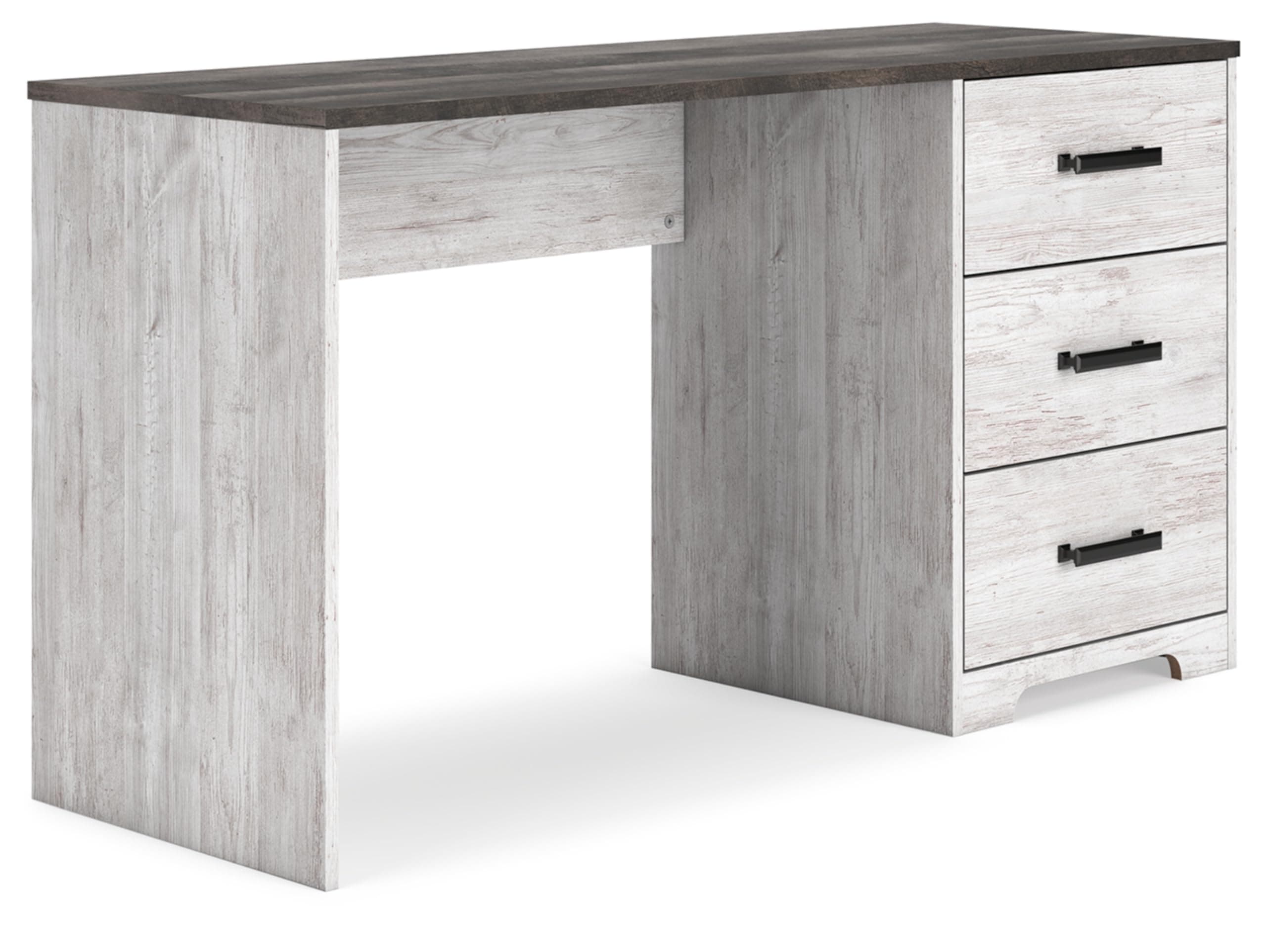 Signature Design by AshleyShawburn Farmhouse 3-Drawer 54" Home Office Desk, White & Gray