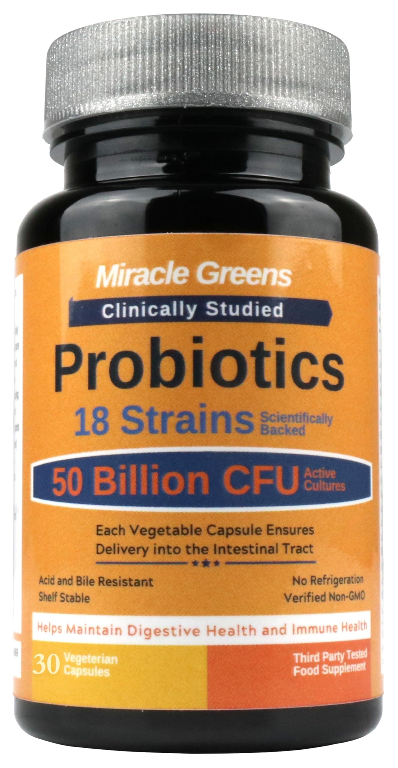 – Powerful 50 Billion CFU Probiotics - 18 Strains, Stomach Acid Resistant, Shelf Stable | Highest Strength Bacterial Cultures – Keeps Digestive System Healthy | 1 Month Supply - Made in UK