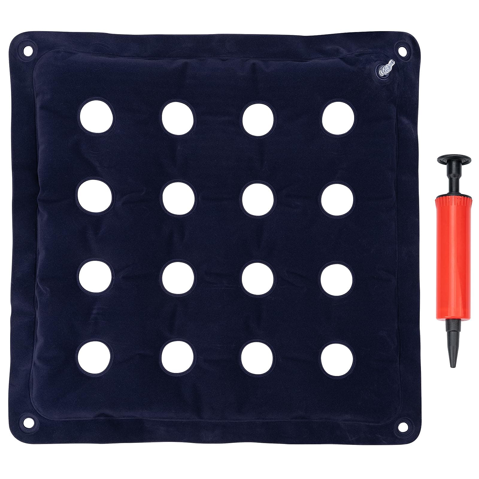 Pressure Relief Cushion for Prevention Sores Inflatable Seat Air Cushions for Bottoms Flocking 16 Holes Square Pressure Cushions,Cushion Anti Bedsore with Bonus Air Pump for Wheelchair Office Chair