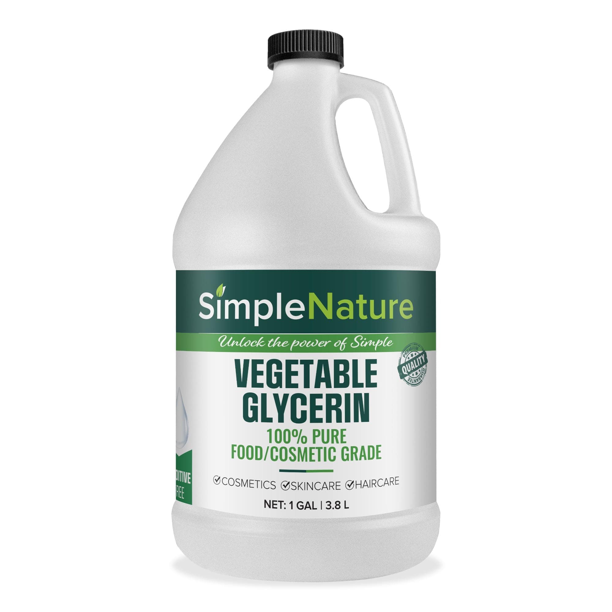 100% Pure Vegetable Glycerin - 1 Gallon (128 fl oz) - Natural Pure Food/Cosmetic Grade Skincare, Haircare, Cosmetics, Soapmaking, Crafts - Softening & Moisturizing Multipurpose Humectant
