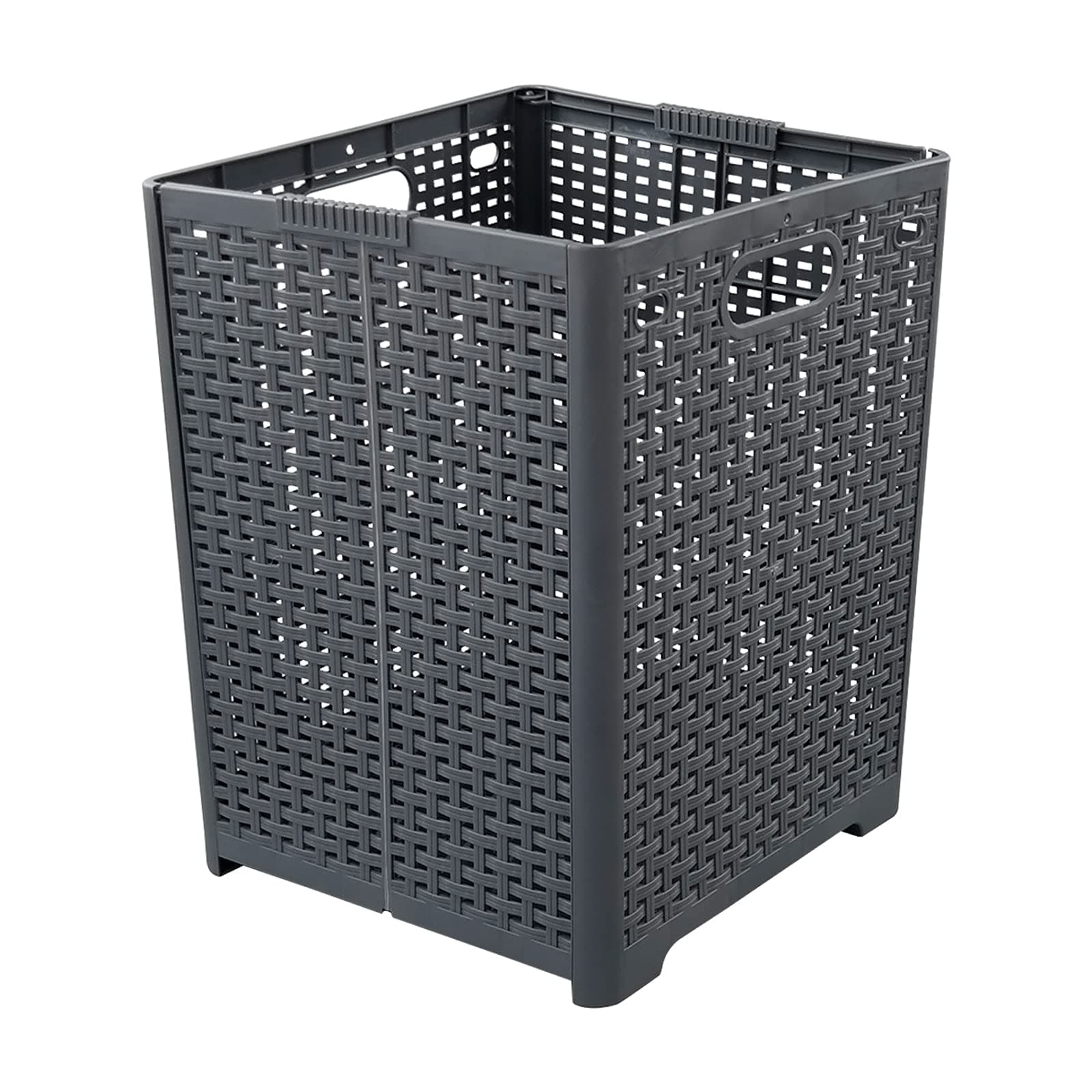 NiceshNicesh 1-Pack Plastic Collapsible Laundry Hamper, Foldable Laundry Storage Baskets, Gray