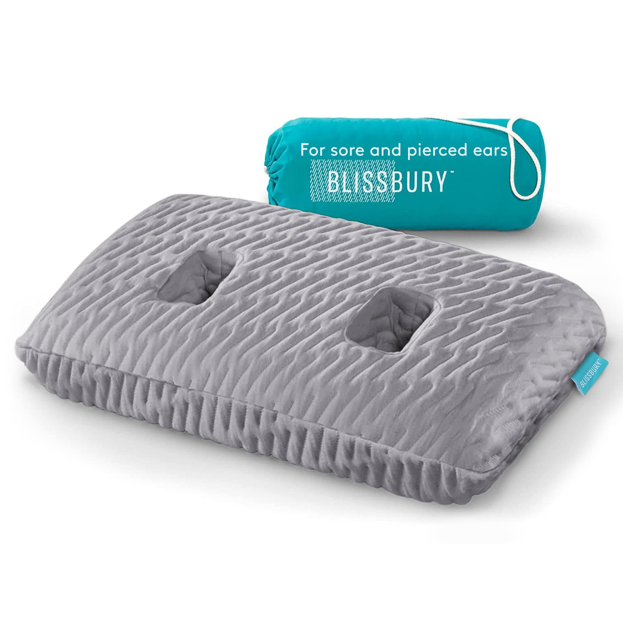 BLISSBURY Ear Pillow with Hole for Sleeping & Recovery | Piercing Pillow | Adjustable Memory Foam Design with Holes for chondrodermatitis CNH | Piercing Support for Side Sleepers