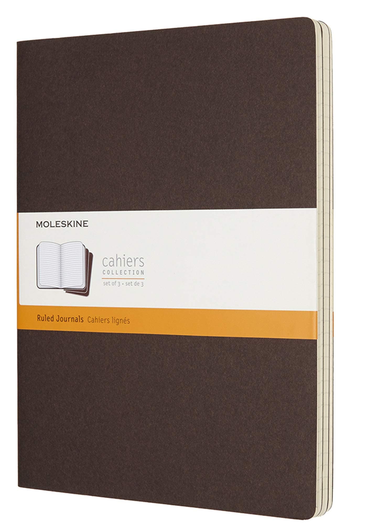 Moleskine Cahier Journal, Soft Cover, XL (7.5" x 9.5") Ruled/Lined, Coffee Brown, 120 Pages