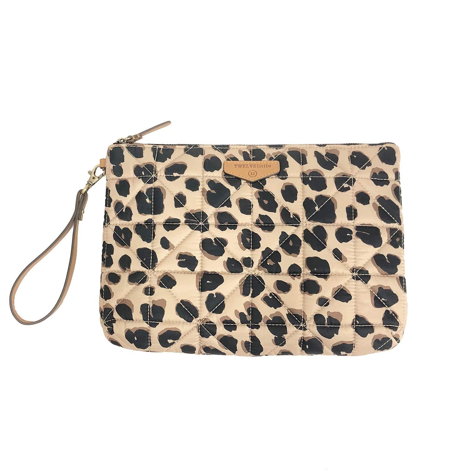 TWELVElittle Companion Pouch (Leopard Print) - Compact Diaper Bag Pouch with Changing Pad, Portable Lightweight Handy Diaper Changing Kit, Travel Pouch, Machine Washable