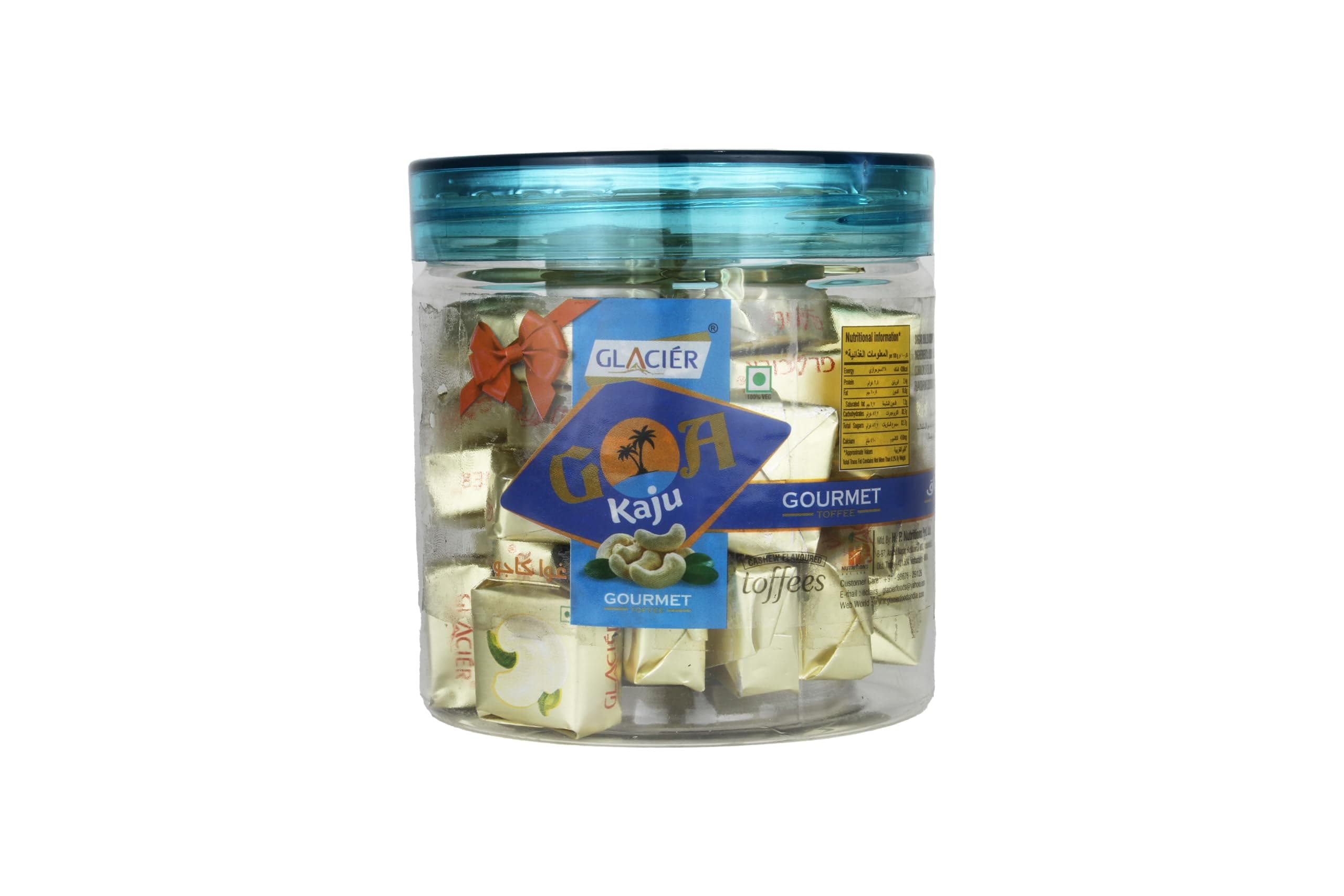 Glacier Goa Kaju Toffee/Soft and Tasty Butter and Cashewnut Flavour/Cashewnut Toffees/Healthy and Tasty/Goa Kaju Tin Pack