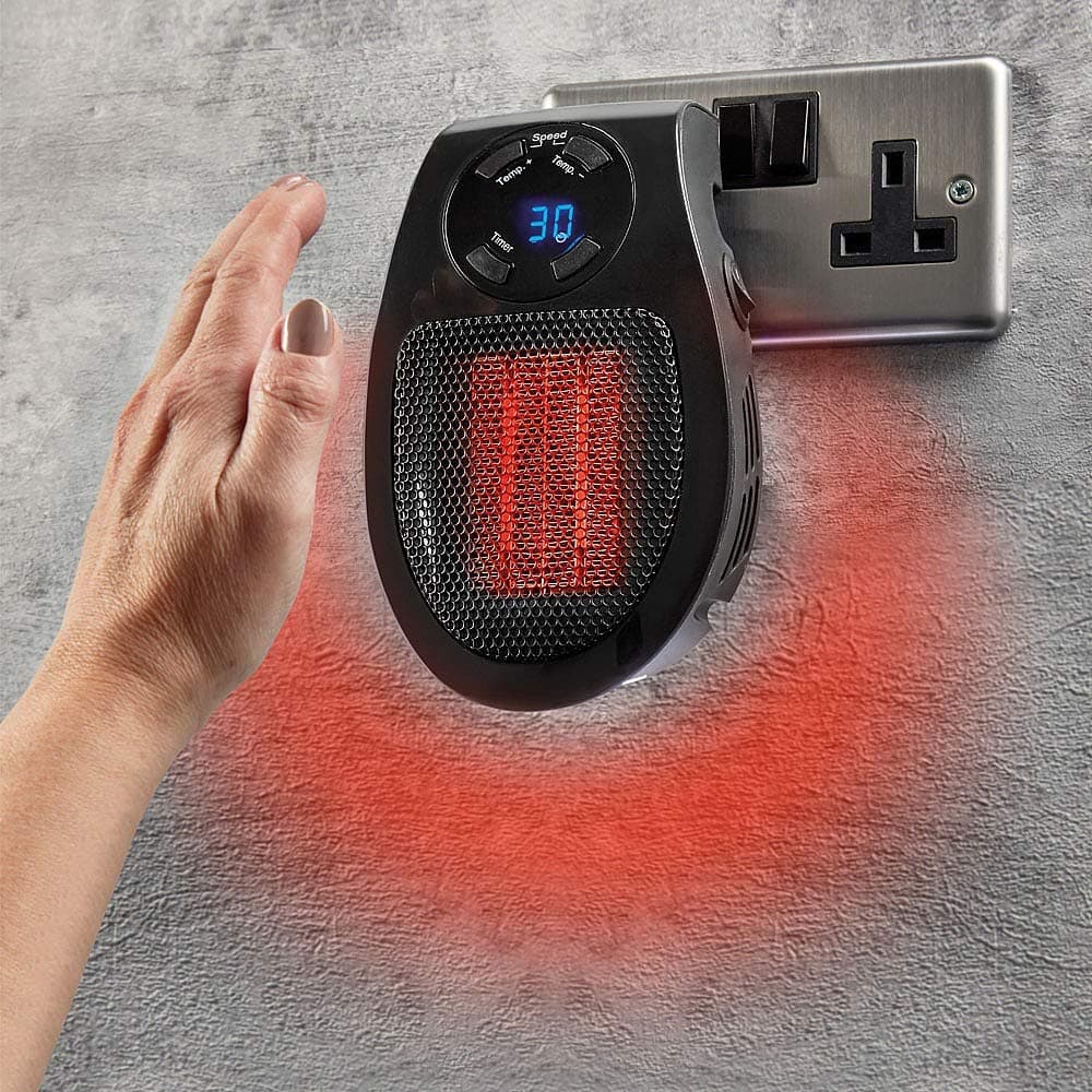 Coopers of Stortford Compact Mini Rotatable 500W Plug-In Heater With LED Display & Remote Control