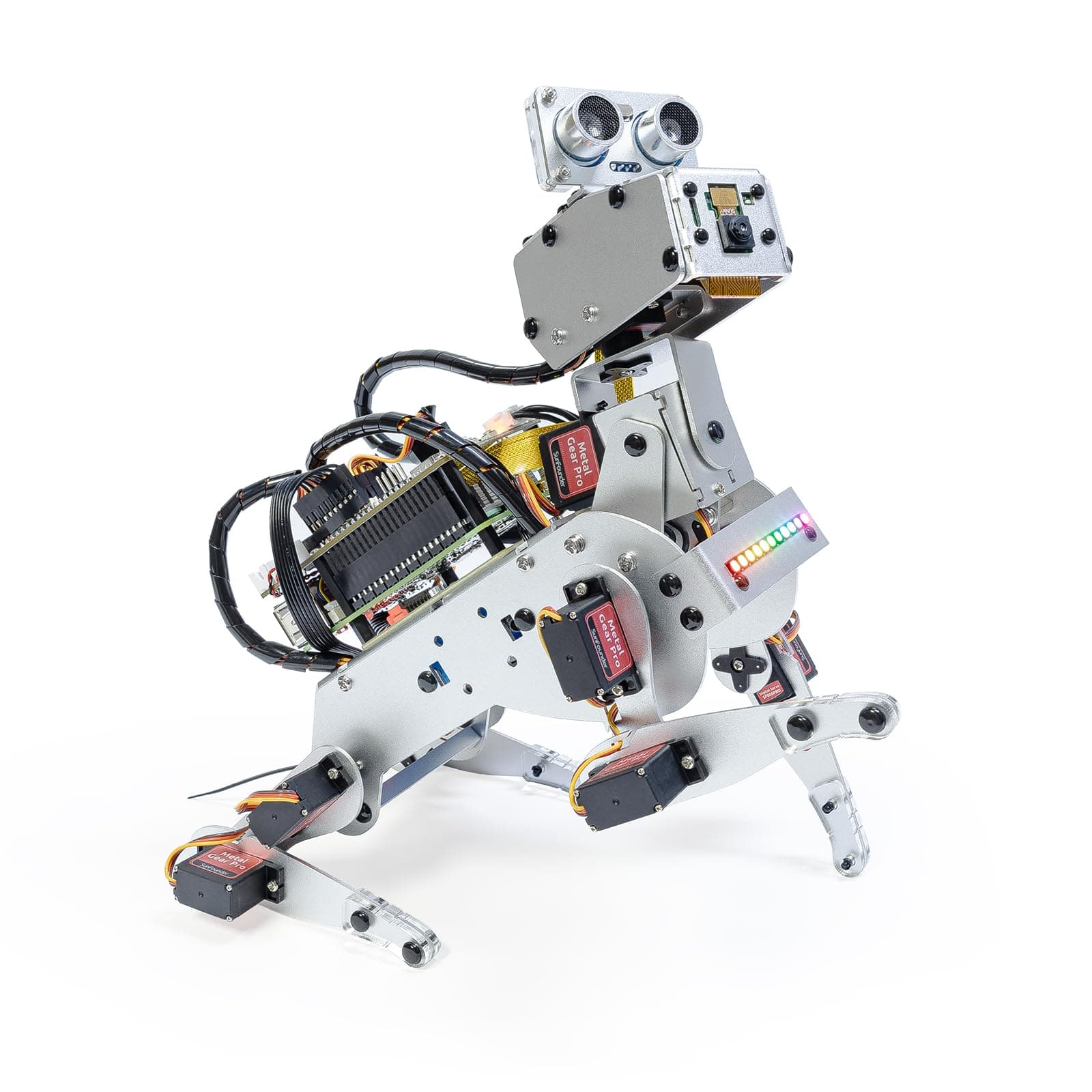 PiDog AI Robot Dog Kit for Raspberry Pi 5/4/3B+/Zero 2W, LLMs ChatGPT-4o/Gemini/Grok, Voice&Video Recognition, Python, App Control, Battery, Gyroscope, Camera (RPI NOT Included)