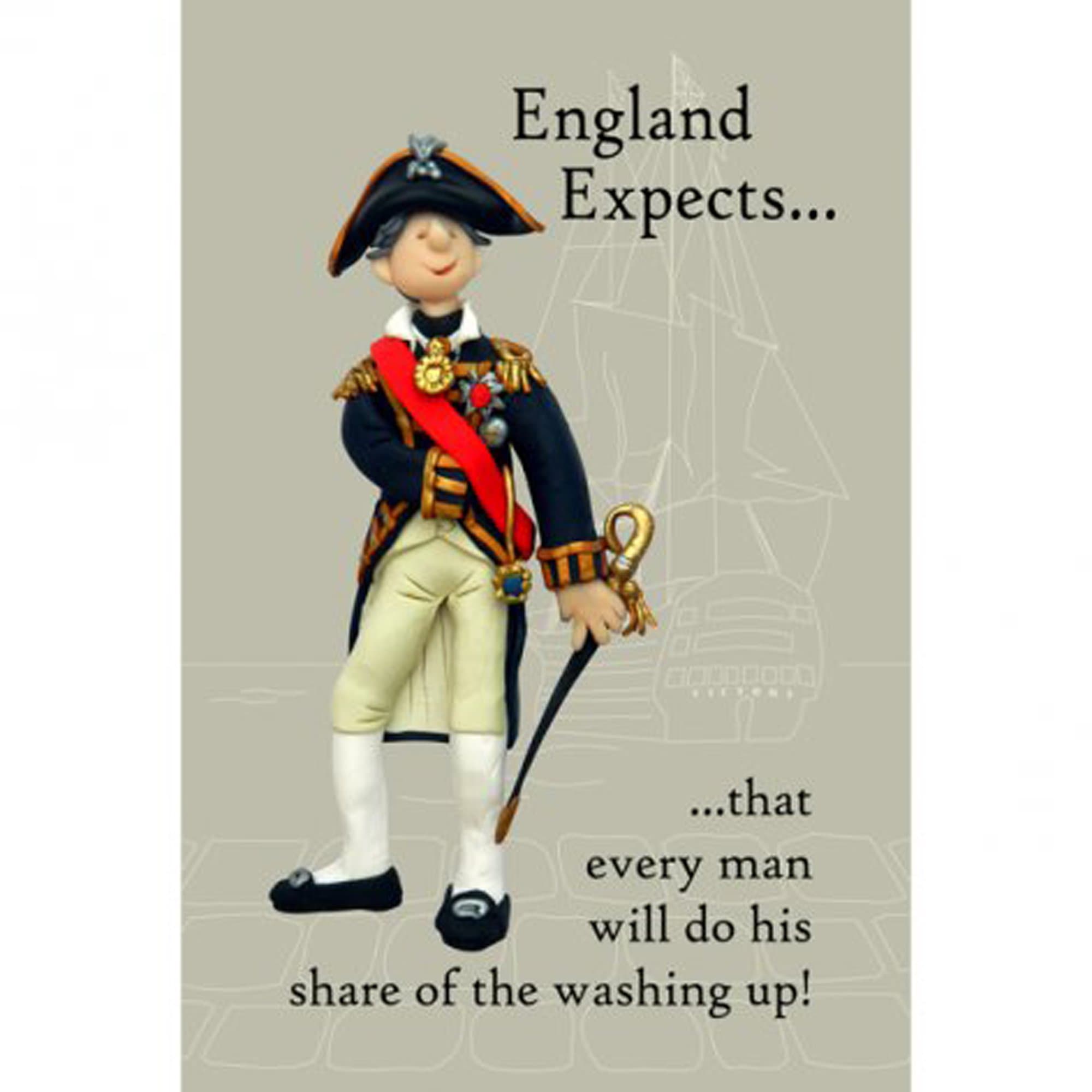Nelson - England expects that every man will do his share of the washing up NOVELTY TEATOWEL
