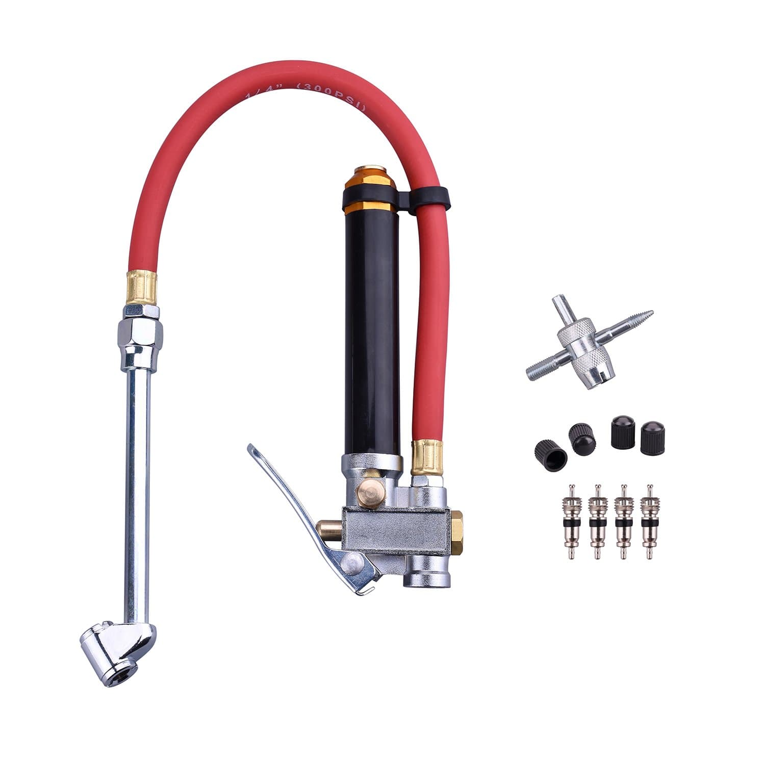 WYNNsky Bayonet-Style Tire Inflator with Pressure Gauge, 20-120 PSI, 1/4’’ NPT Inlet