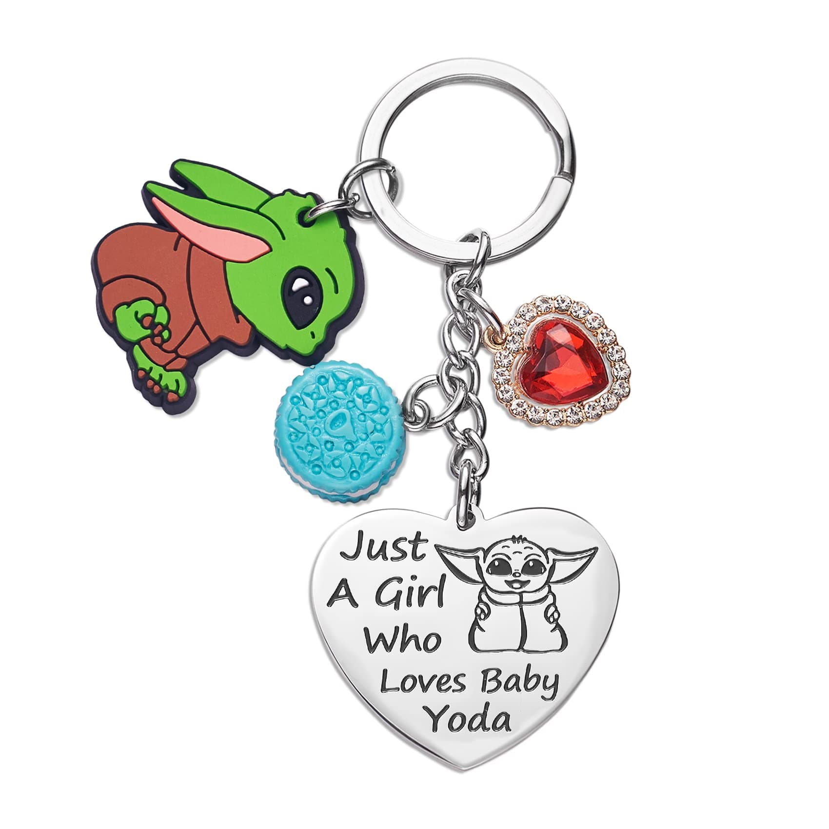 Melix HomeBaby Yo-da Gifts Mandalorian Keychain Gift For Daughter Teen Girls Yo-da Stuff Heart Keychains Birthday Present
