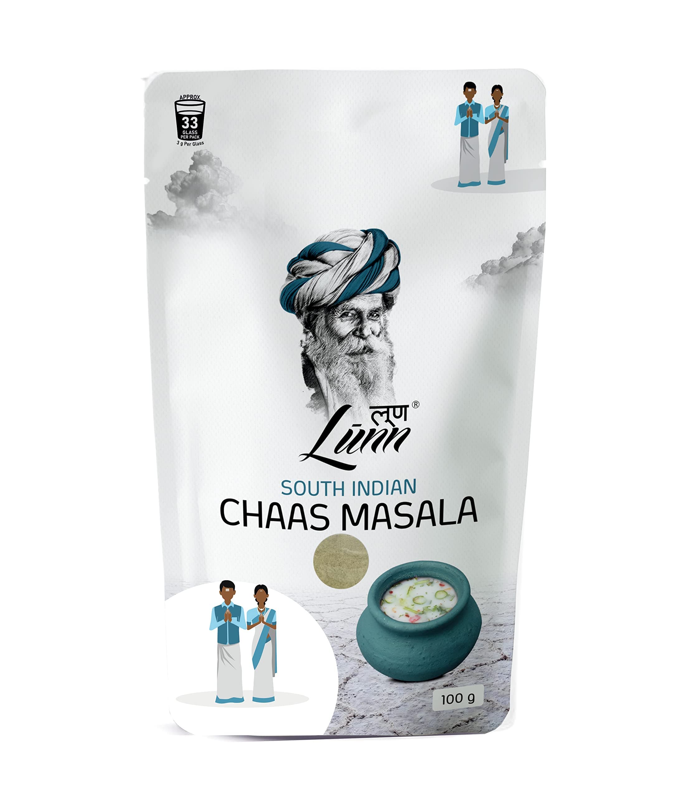 LUNN SOUTH INDIAN CHAAS MASALA | 100 GMS | PACK OF 1 (POUCH)