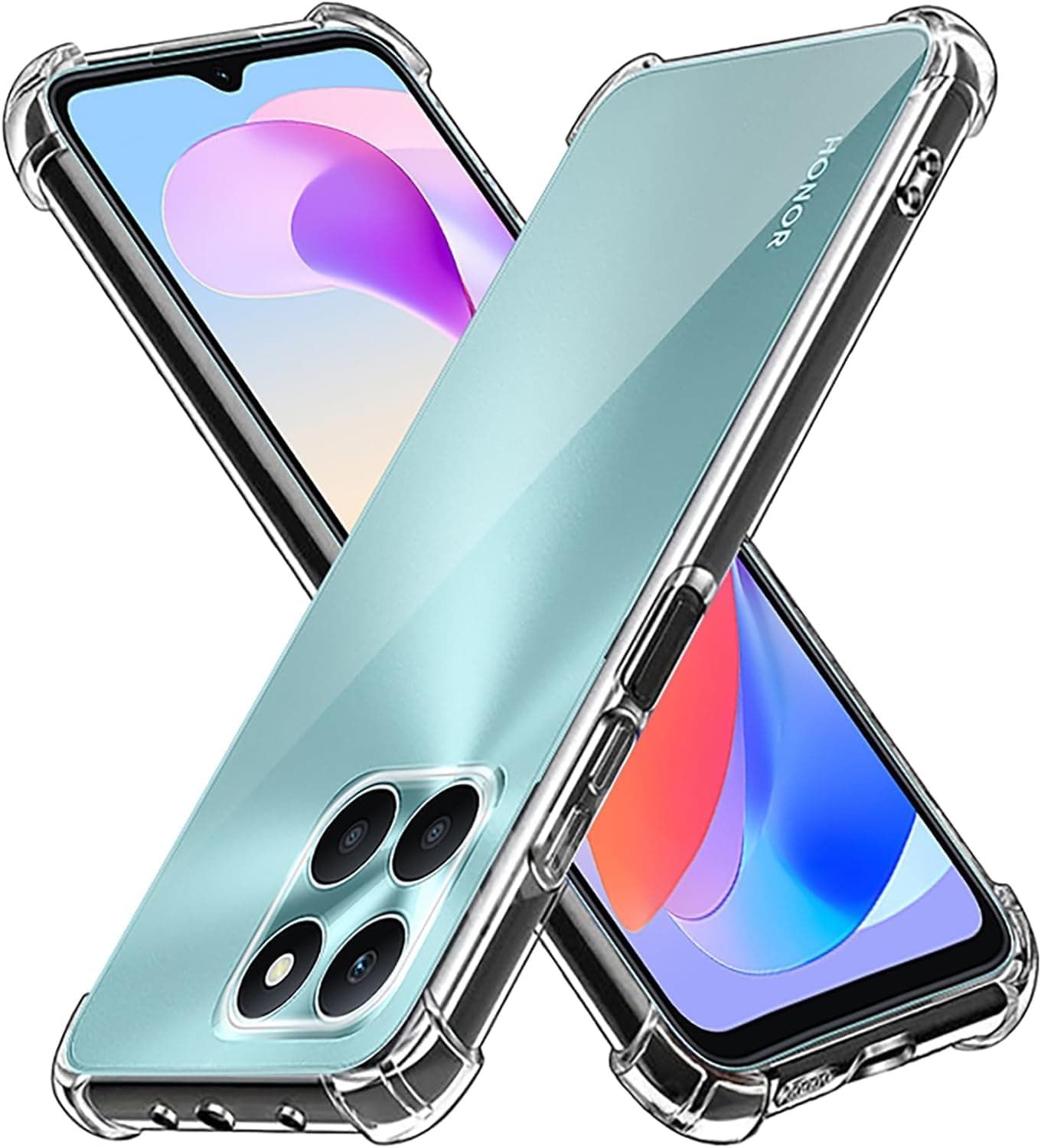 Honor X6A Phone Case Clear Transparent Reinforced Corners TPU Shock-Absorption Flexible Cell Phone Cover for Honor X6a 2023