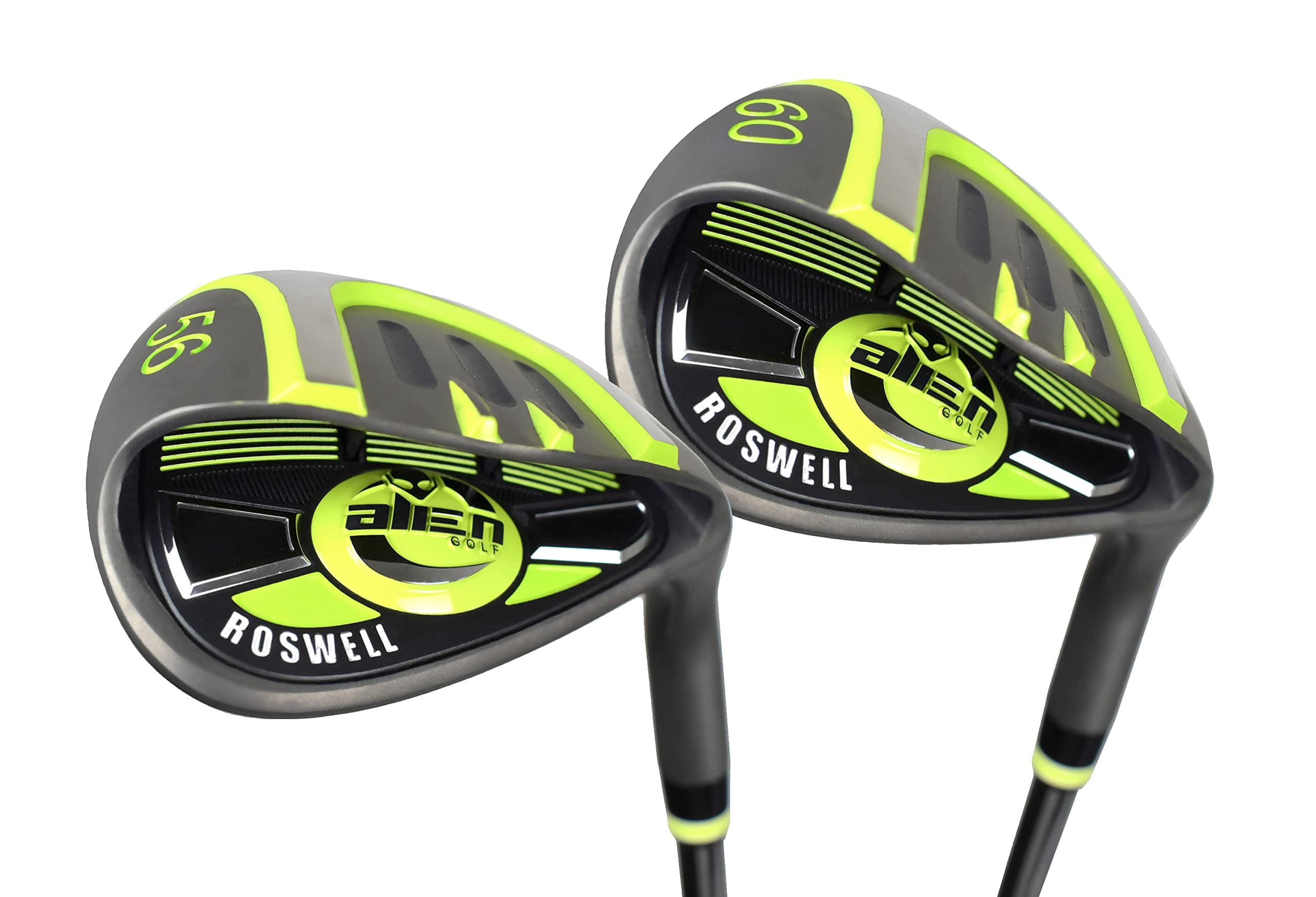 Alien Roswell Golf Wedge Kit - Premium Wedges Include 56 Sand & 60 Lob – Full Faced CNC Milled Grooves for high Spin Shots – Easy Out of Bunkers – Conforms to The Game of Golf – Great Golf Gift
