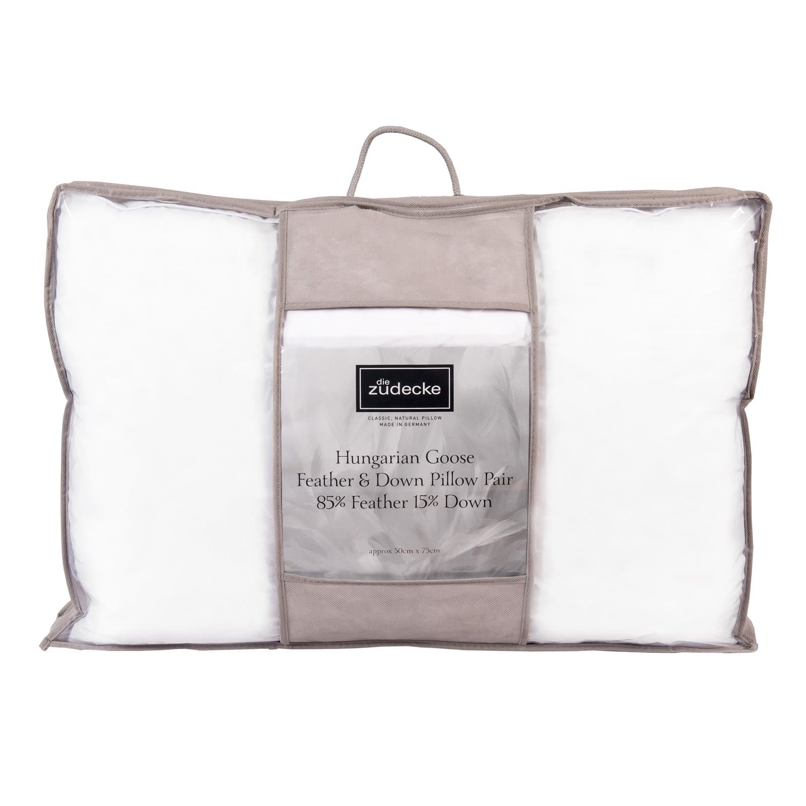 Surrey Down Luxury Die Zudecke Hungarian Goose Feather and Down Pillow Pair, Standard - 50 x 75 cm