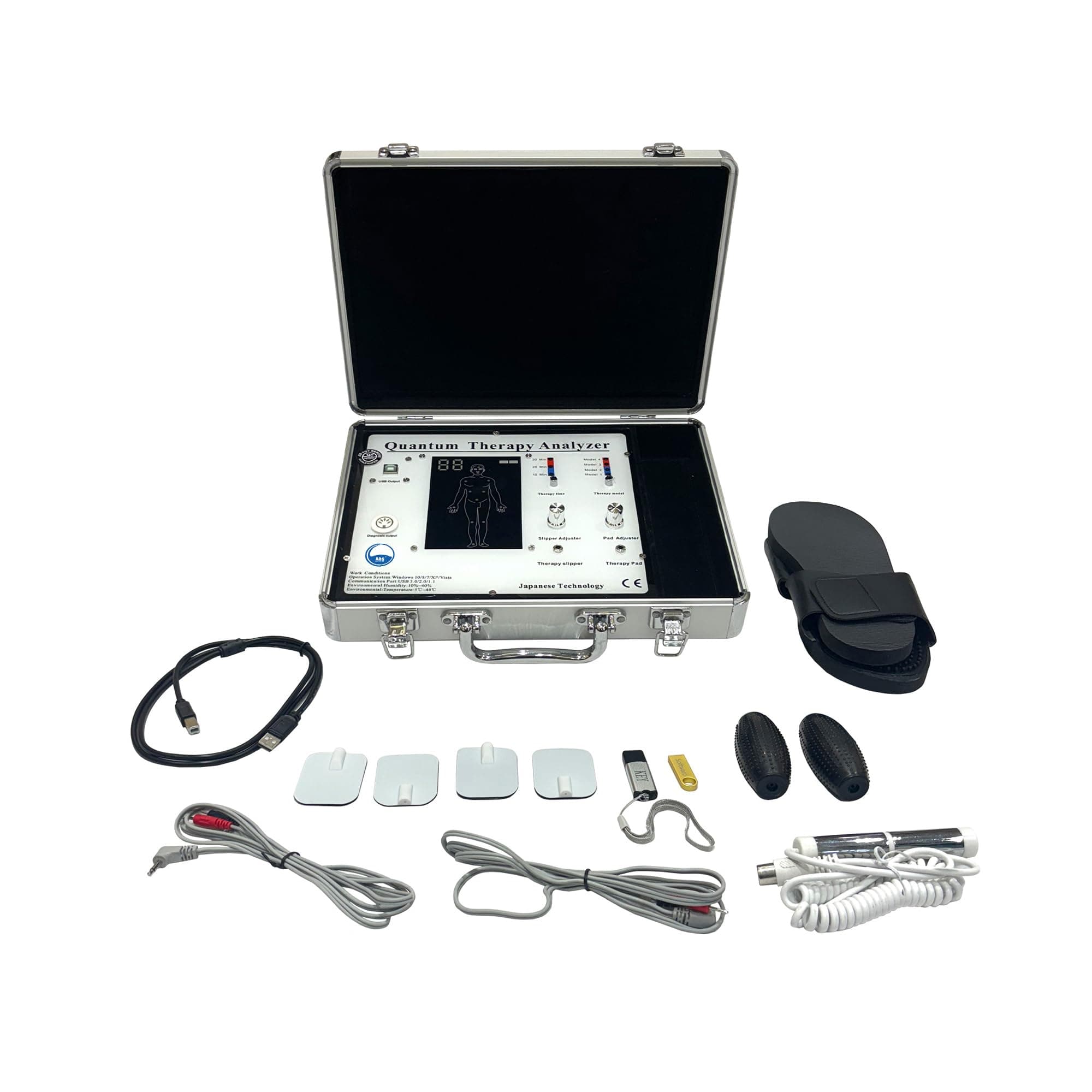 ARG HEALTH CARE 30G Quantum Body Analyzer Therapy Machine for Full Body Checkup Latest Japanese Technology Comes with Rod, Slipper, Ball or Patches 4 Modes Tens Therapy Generate 55 Reports (Men, Women, Children) Work in Windows 10