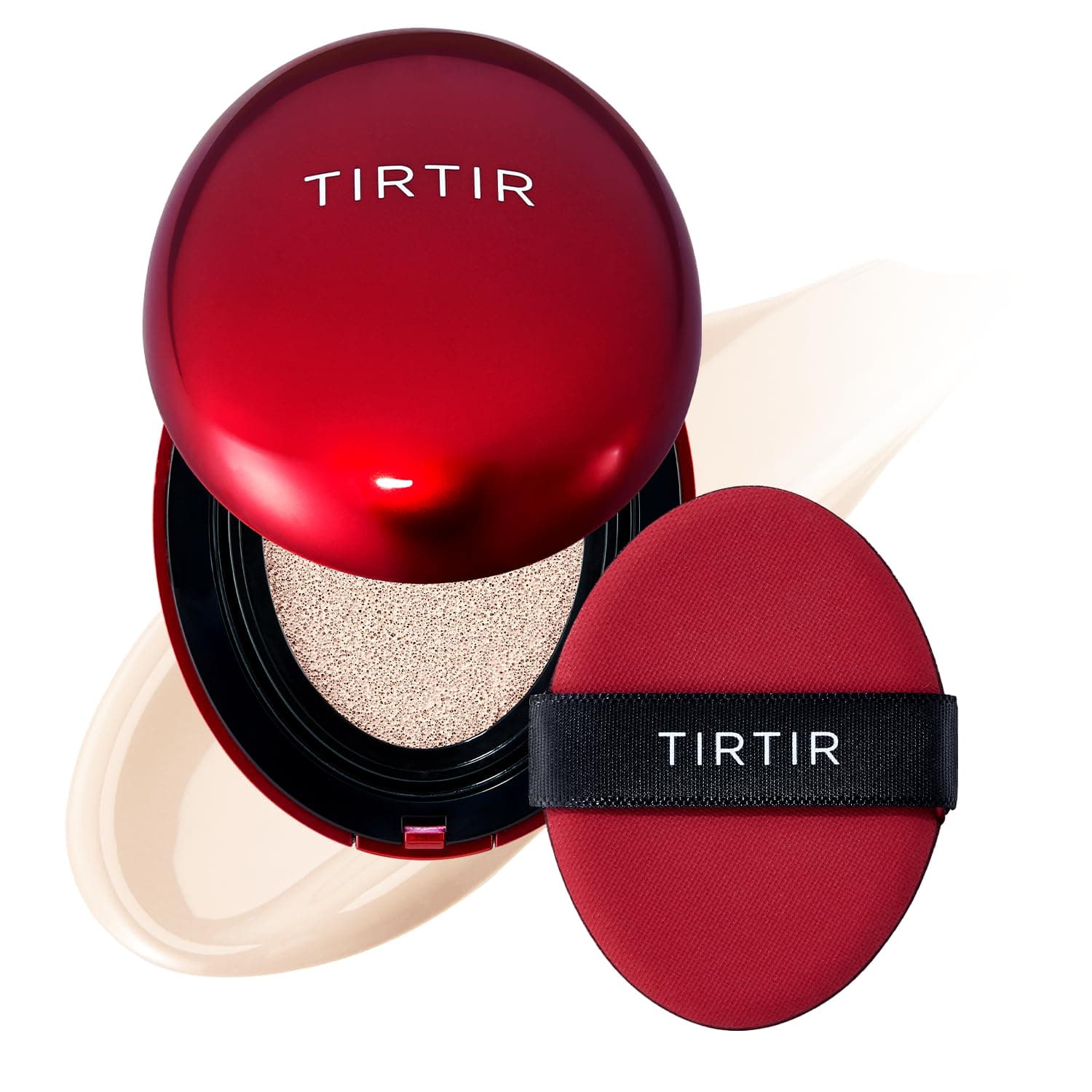 TIRTIR Mask Fit Red Cushion Foundation | Full coverage, Weightless, Skin fit, Satin Glow Finish, Korean Makeup, beauty, Tattoo cover up, Buildable (10C Shell, 18g (Pack of 1))