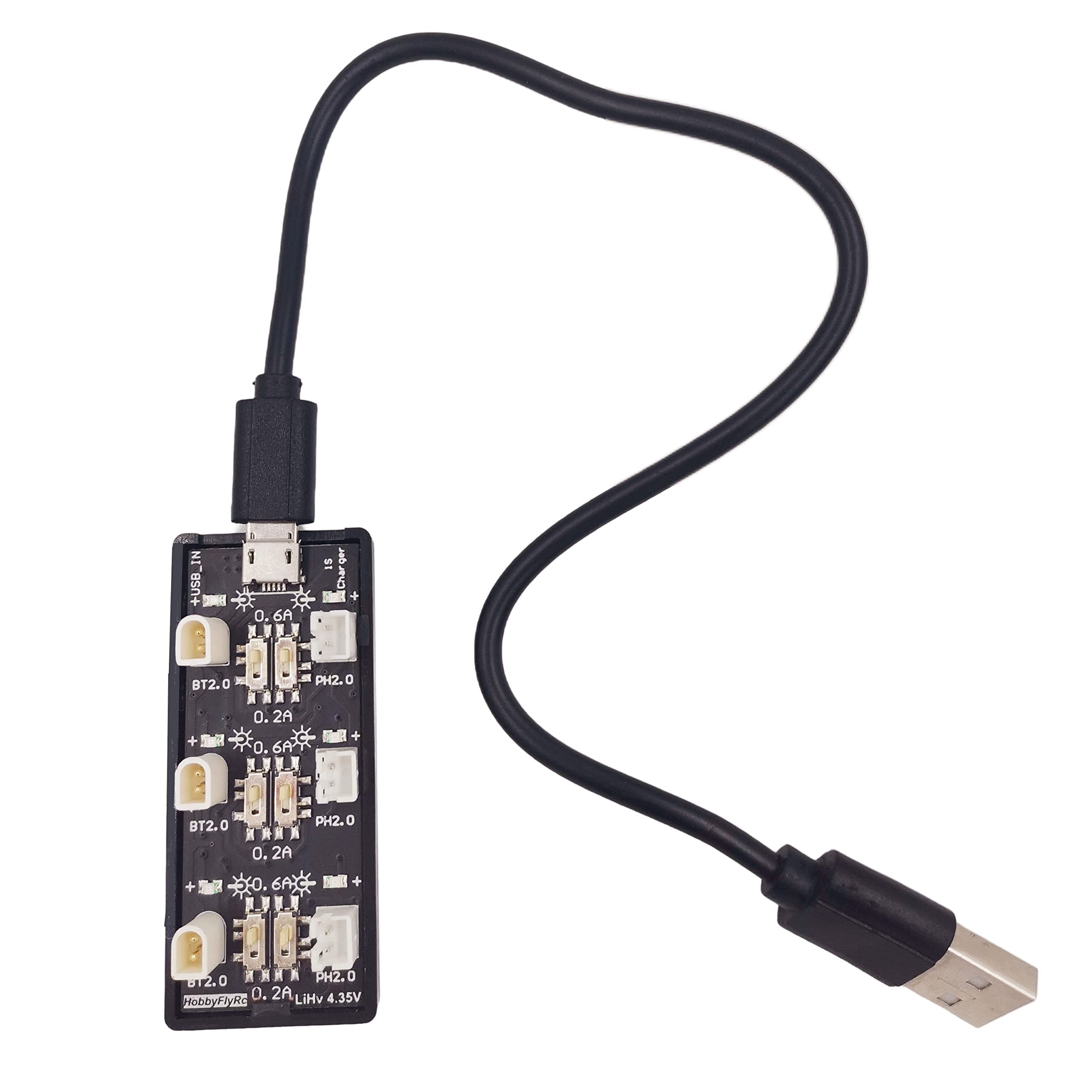 HobbyFly Betafpv Bt2.0 and Ph2.0 1S LiPo LiHv Battery USB 3.8V/4.35V Charger 6 Channels for Betafpv Drone EMAX Tinyhawk Blade Tiny Whoop FPV bt2.0 1s Lipo Battery Connector