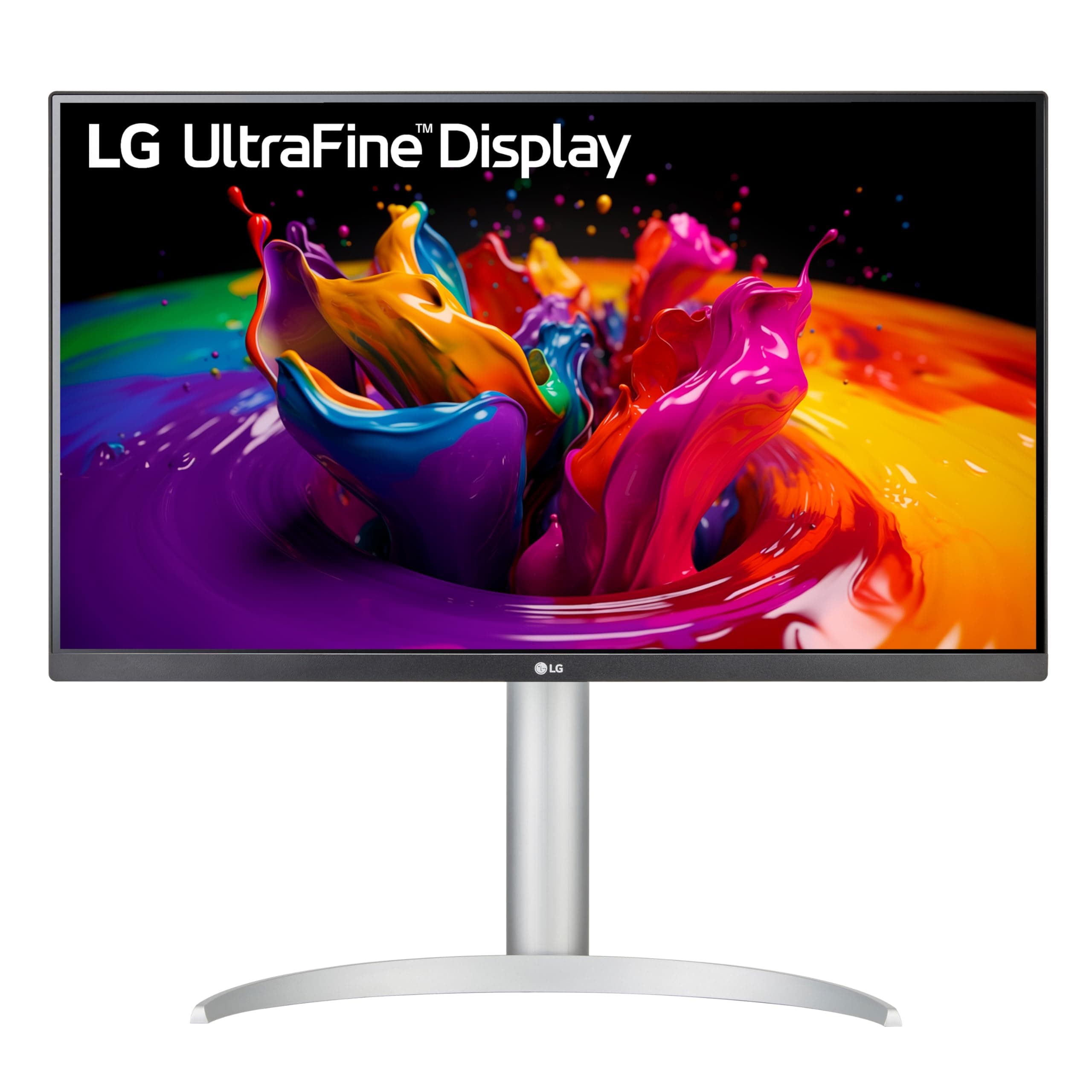 LG 27UP650-W Monitor 27” UHD (3840 x 2160) IPS Display, VESA DisplayHDR 400, DCI-P3 95% Color Gamut, 3-Side Virtually Borderless Display, Height/Pivot/Tilt Adjustable Stand – Silver