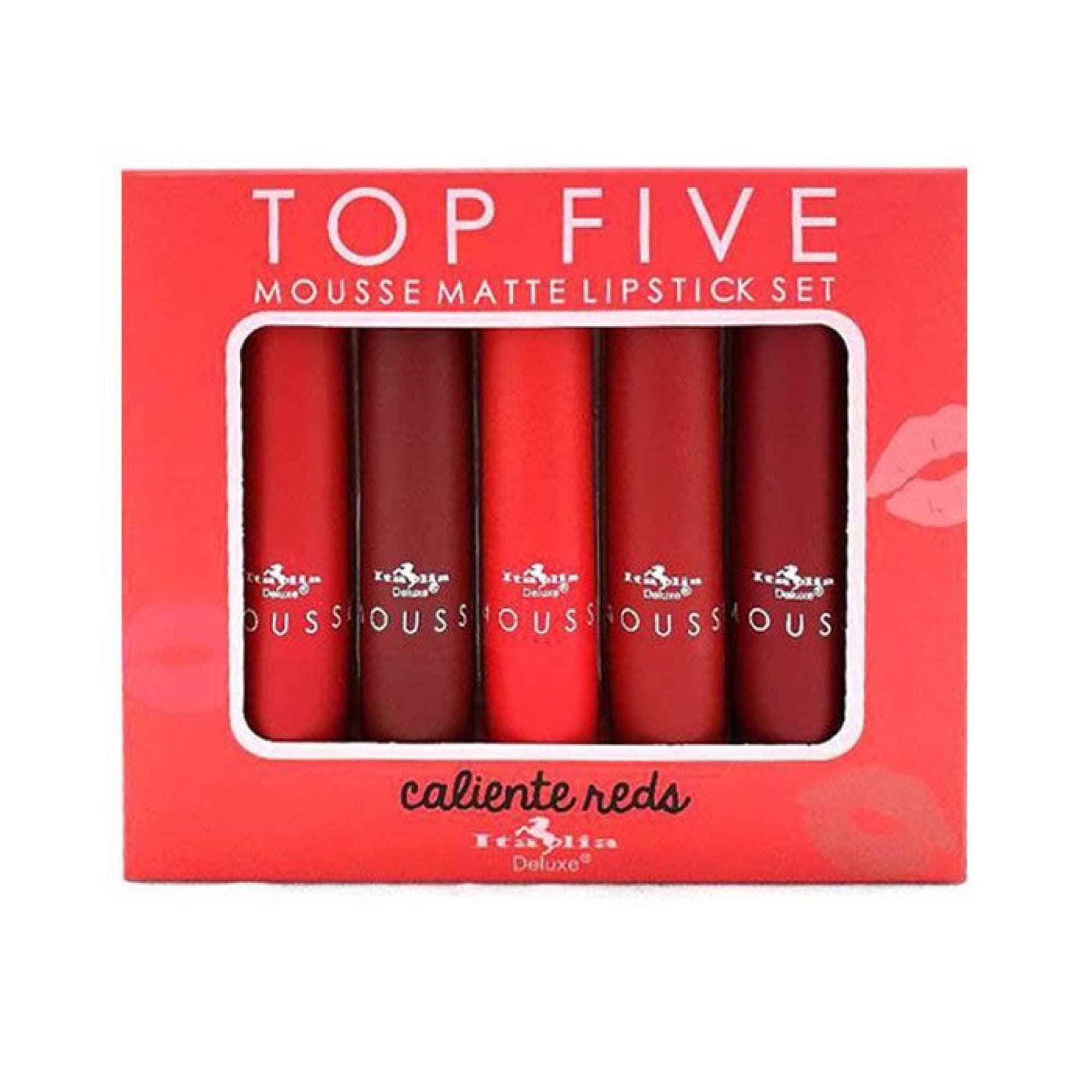 Top Five Mousse Matte Lipstick Set Caliente Reds