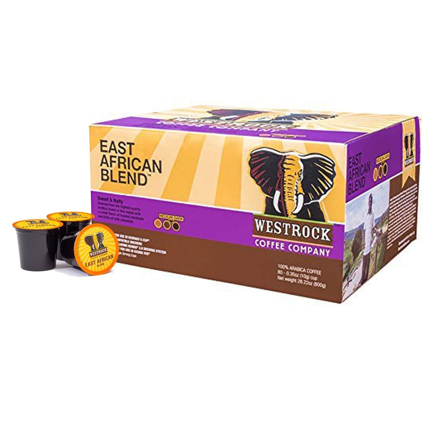 East African Blend, Single Serve Coffee Cup, Medium-Dark Roast (80)