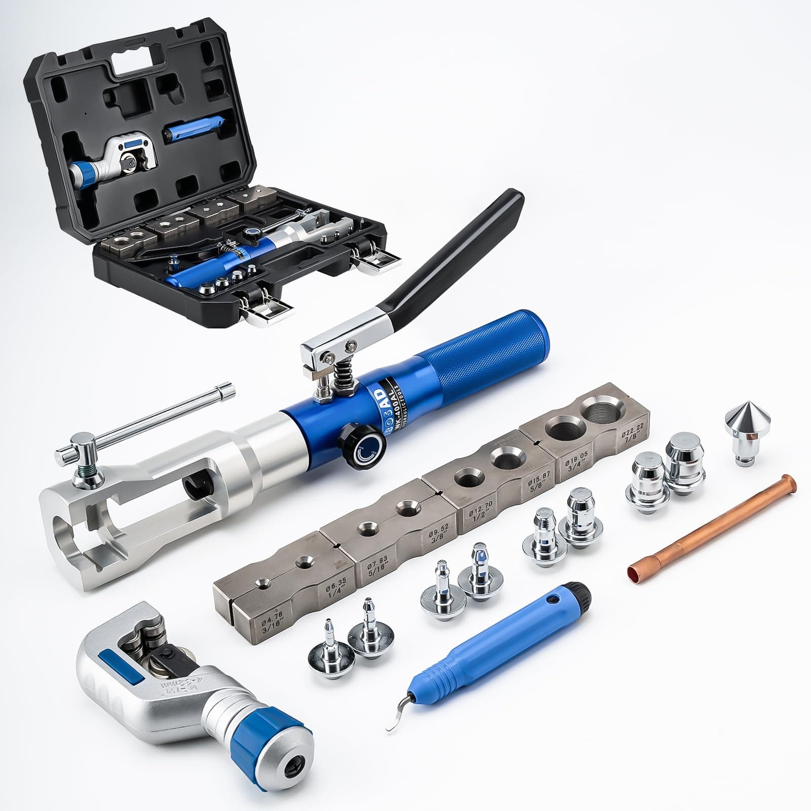 IBOSAD Hydraulic Swaging and Flaring Tools Kit for 3/16" to 7/8" inch Soft HVAC Copper Tube,Not for Brakeline Fuel Transmission Automotive Brake Line