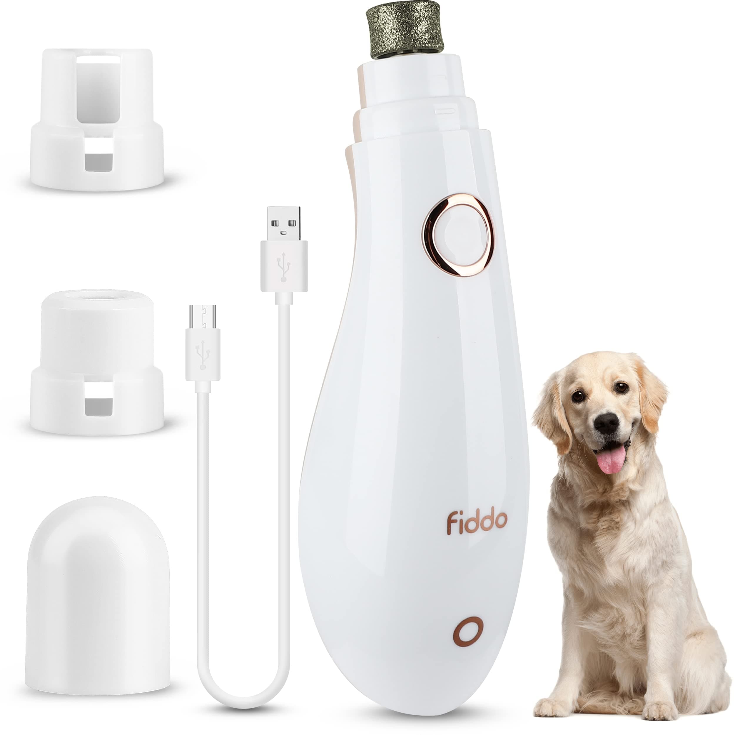 Dog Nail Grinder - Dog Nail Trimmers and Upgraded 2-Speed Professional Rechargeable Pet Nail Grinder, Quiet Painless Paws Grooming & Smoothing Pet Nail Clippers For Large, Medium, Small Dogs and Cats