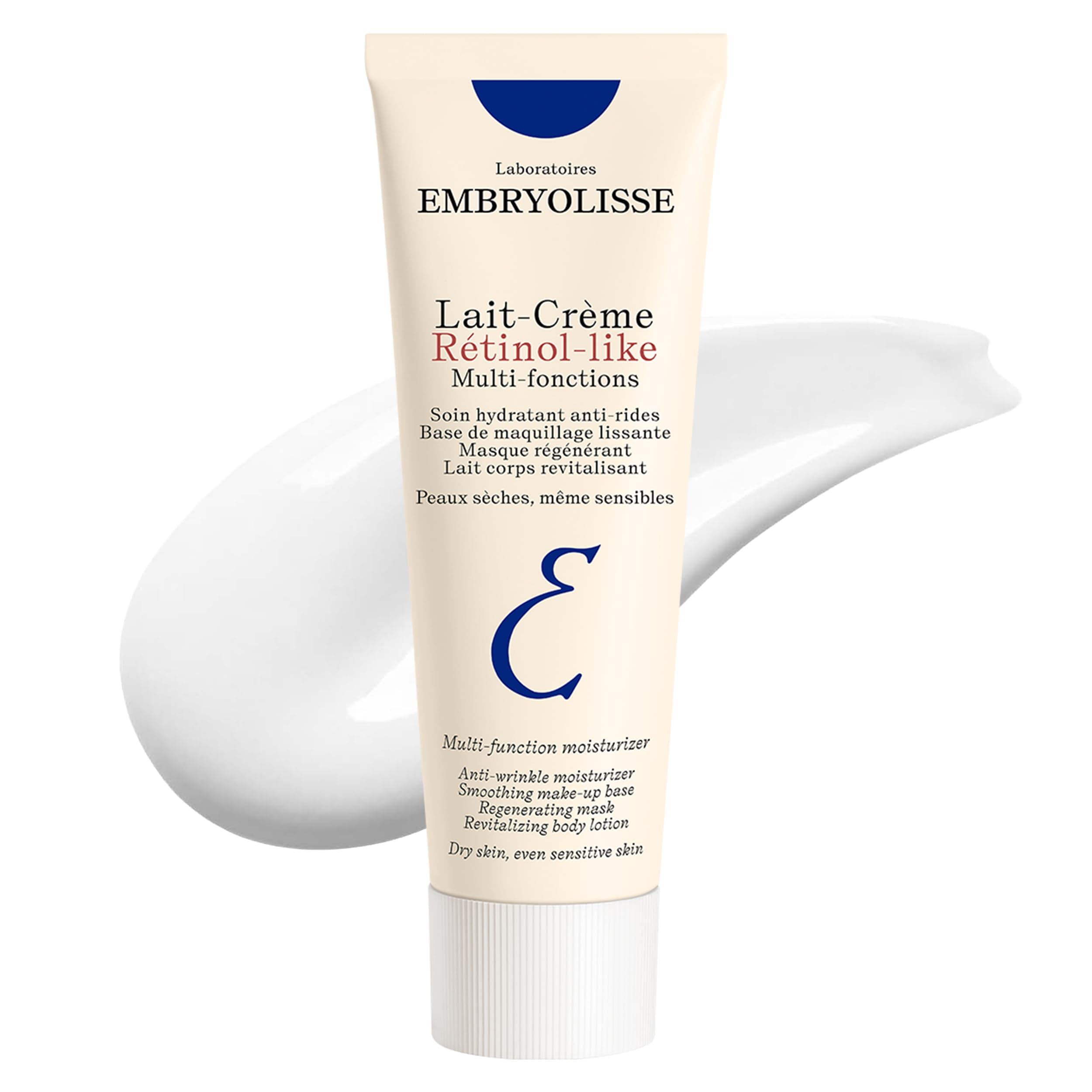 Embryolisse Lait-Crème Retinol Alternative Anti-Aging Face Moisturizer & Makeup Primer for Normal to Sensitive Skin. Reduces Fine Lines, Wrinkles & Puffiness, 2.54 Fl Oz