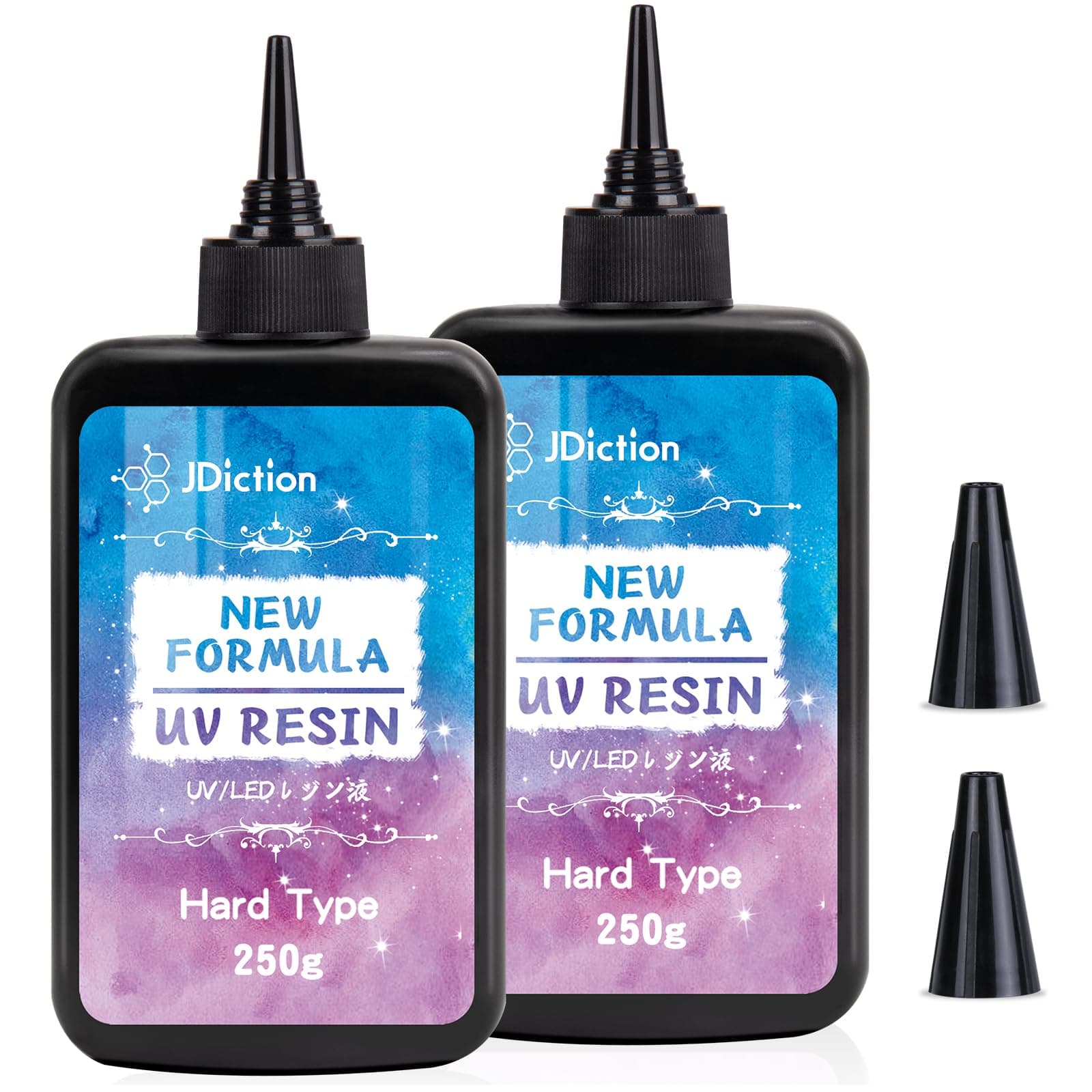 JDiction500g UV Resin; New Formula Crystal Clear UV Resin Solar Cure Sunlight Activated Hard UV Resin Kit for Jewelry Making, Casting and Coating DIY Crafts