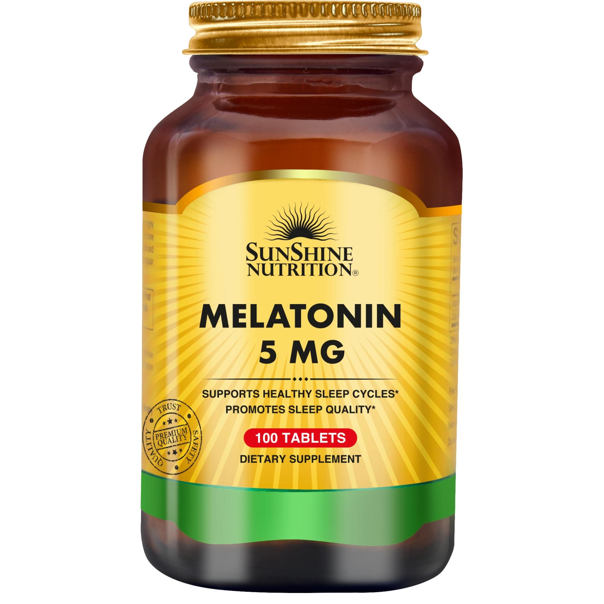 Sunshine Nutrition Melatonin 5mg I Non-Habit Forming I 100 Tablets