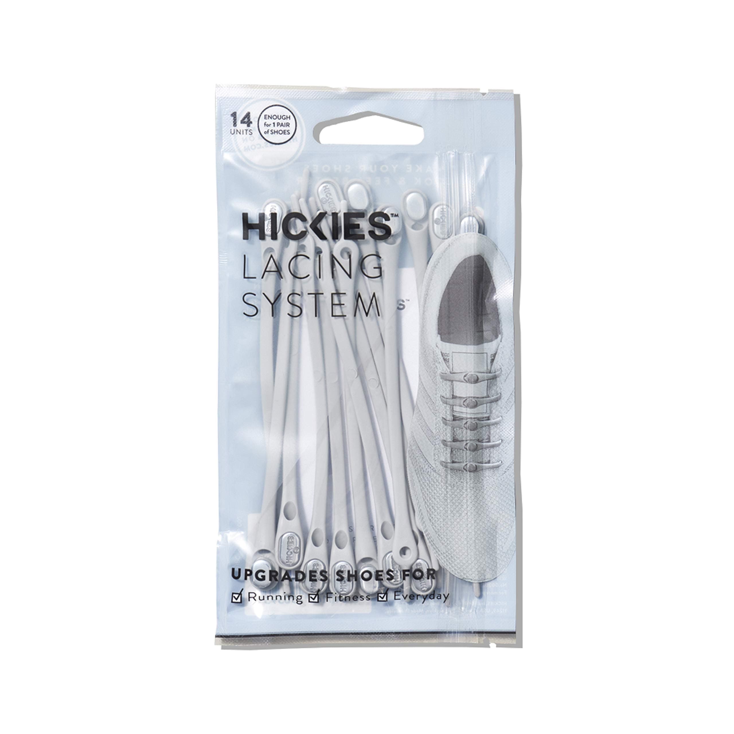 HICKIES New 2.0 One-Size Fits All No-Tie Elastic Laces - Silver (14 Shoelaces, Works in All Shoes)
