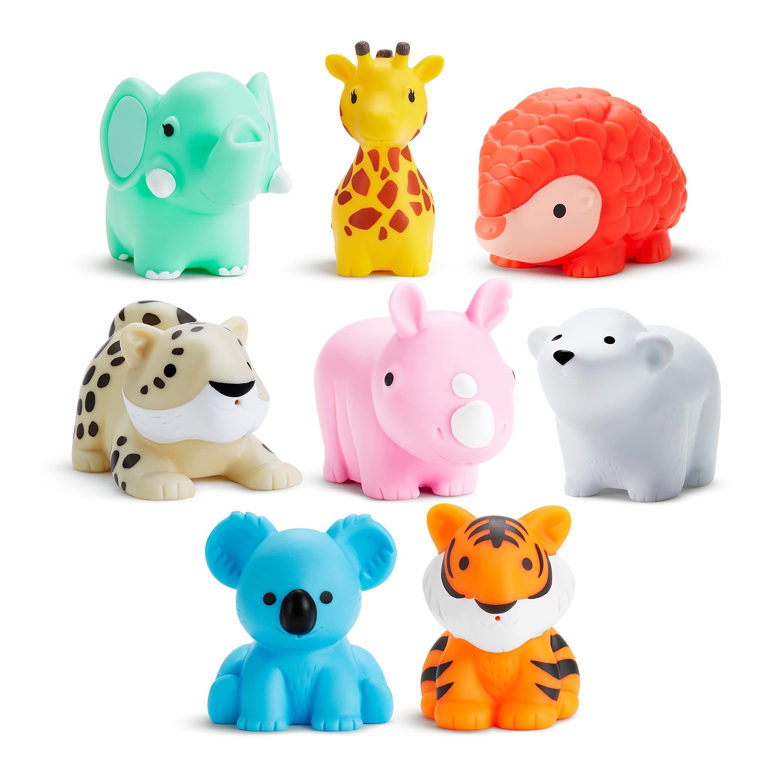 Baby Bath Toy Squirts for Babies and Toddlers 9 Months and Up, Wild Animal Squirters, 8 Pack