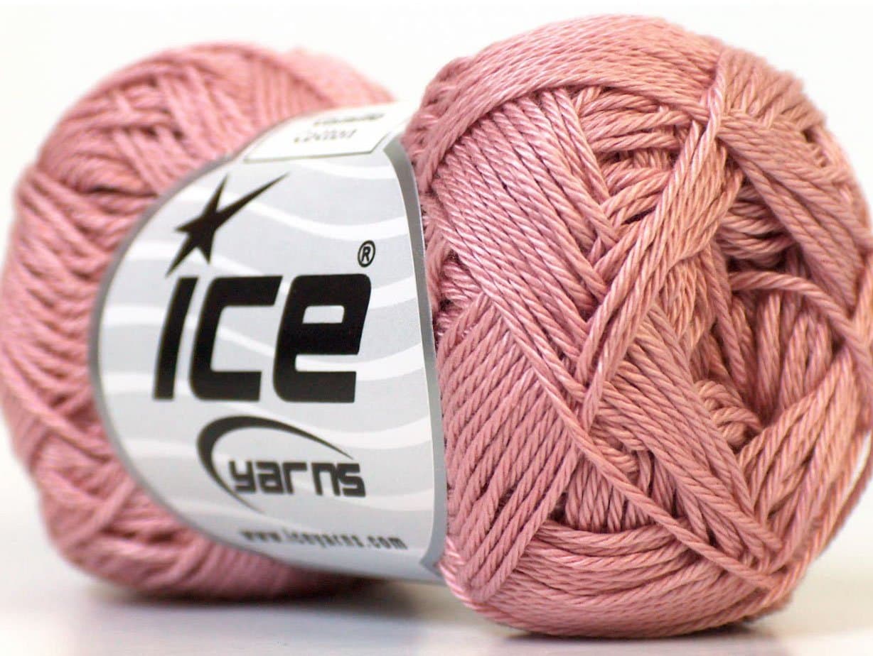 Lot of 6 Skeins Ice Yarns Camilla Cotton (100% Mercerized Cotton) Yarn Rose Pink