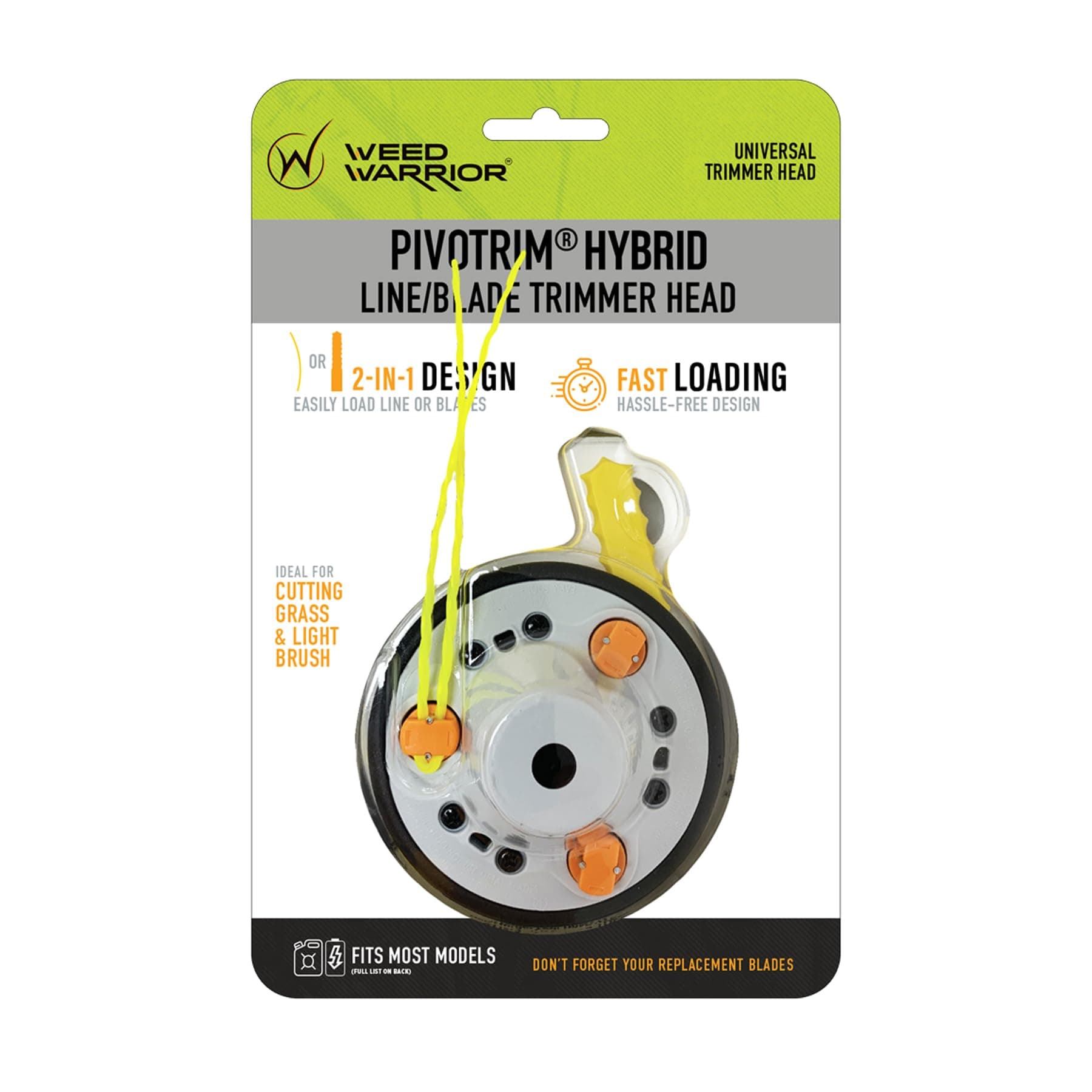 Pivotrim Rino Tuff Universal Hybrid String and Bladed Trimmer Head Replacement,Black