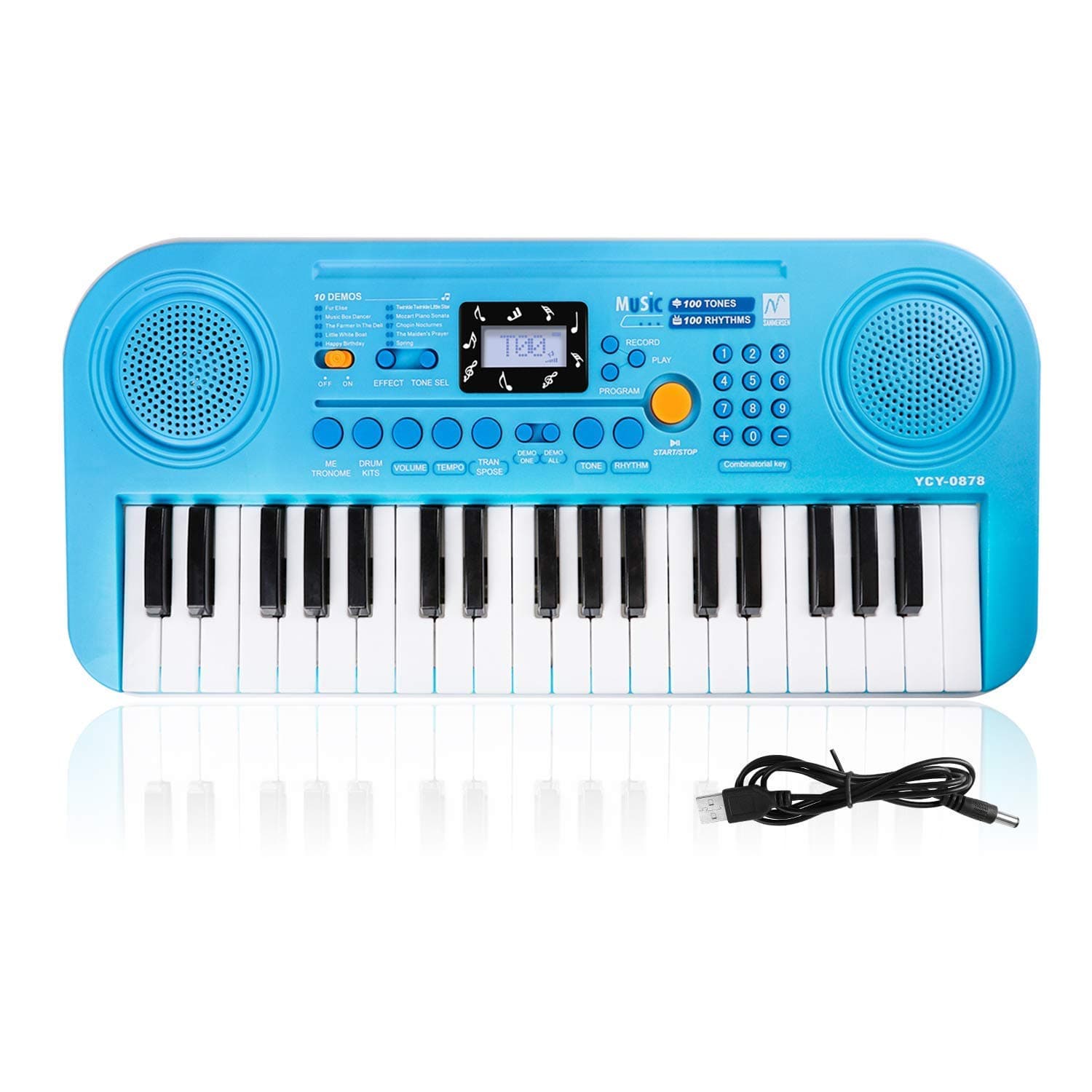 TWFRIC Piano Keyboard for Kids 37 Key Portable Piano Keyboard with LCD Screen Display, Electronic Music Piano Keyboard for toddlers Early Learning Music Educational Toy Birthday Christmas Day Gifts