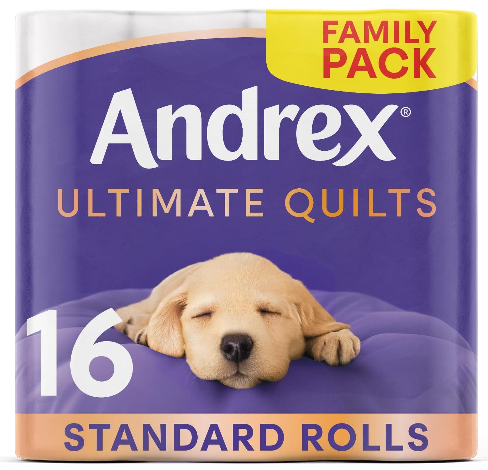 Andrex Supreme Quilts Quilted Toilet Paper - 16 Toilet Roll Pack - 25% Thicker Than Before to Provide Ultimate Quilted Comfort with Unique Air Pocket Texture
