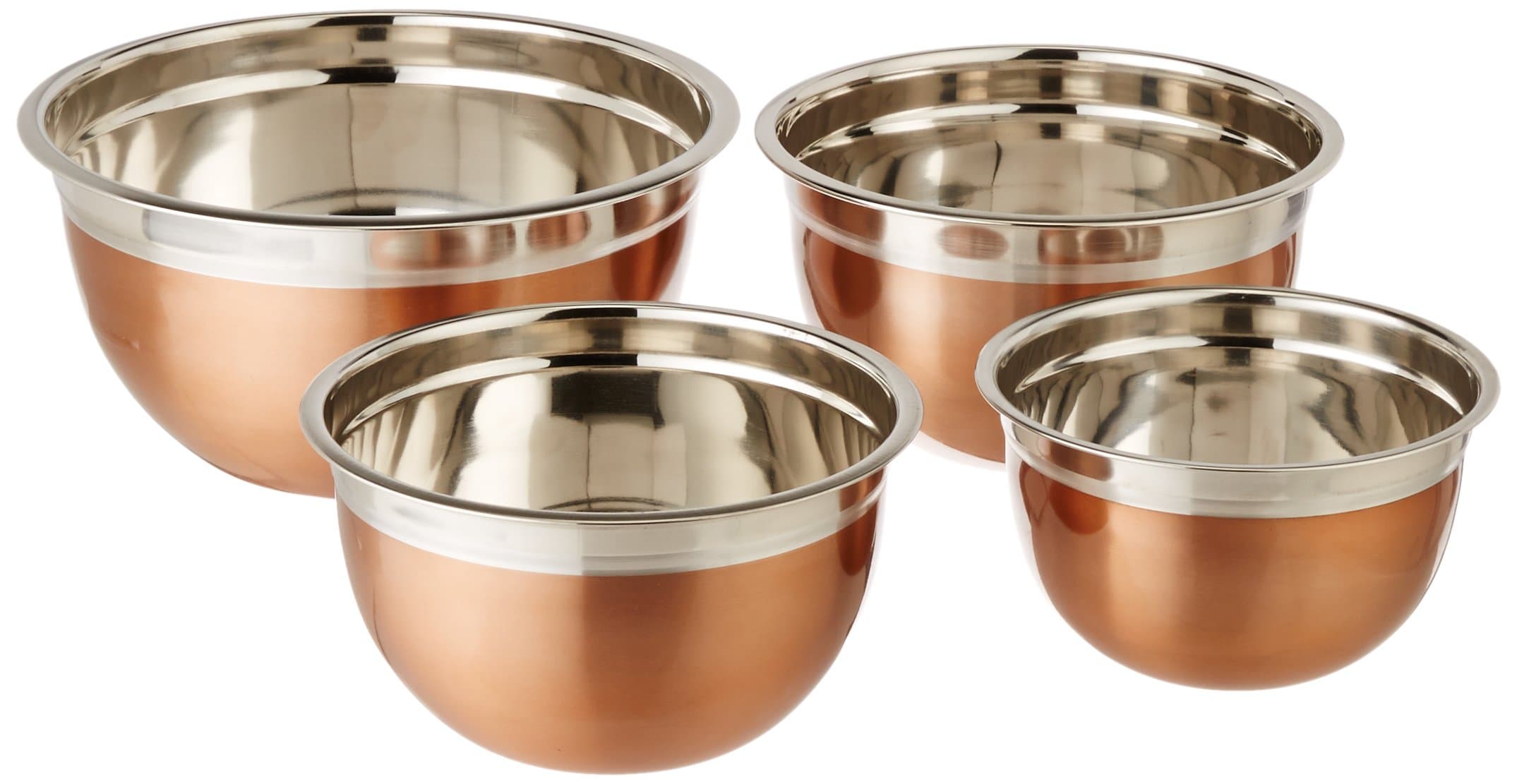 Copper Tone Stainless Steel Mixing Bowls (Set of 4)