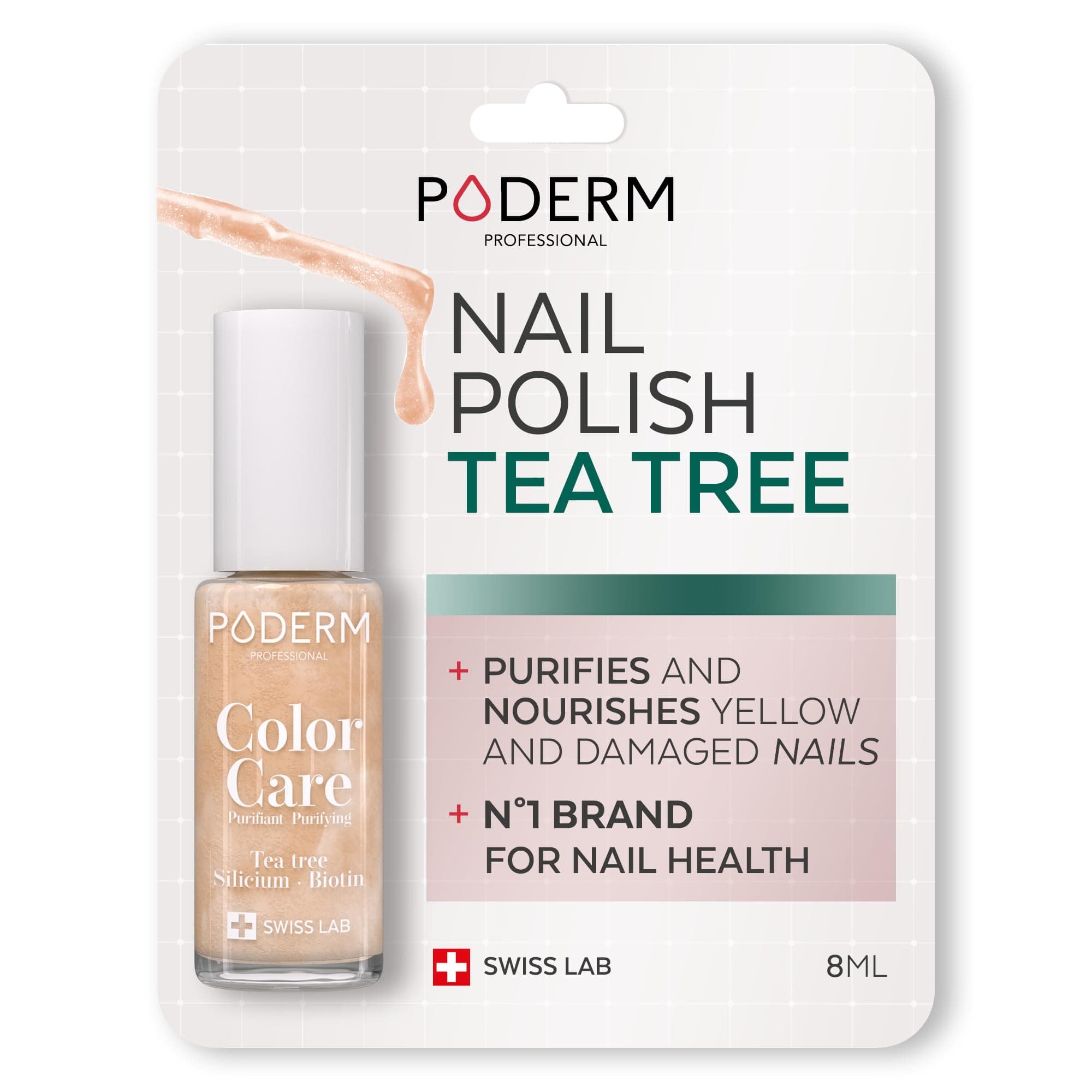 Nail Polish – Enriched with Tea Tree & Biotin – Improves Nail Appearance – Vegan Formula – For Hands & Feet – Swiss Made (Brilliant Gold)